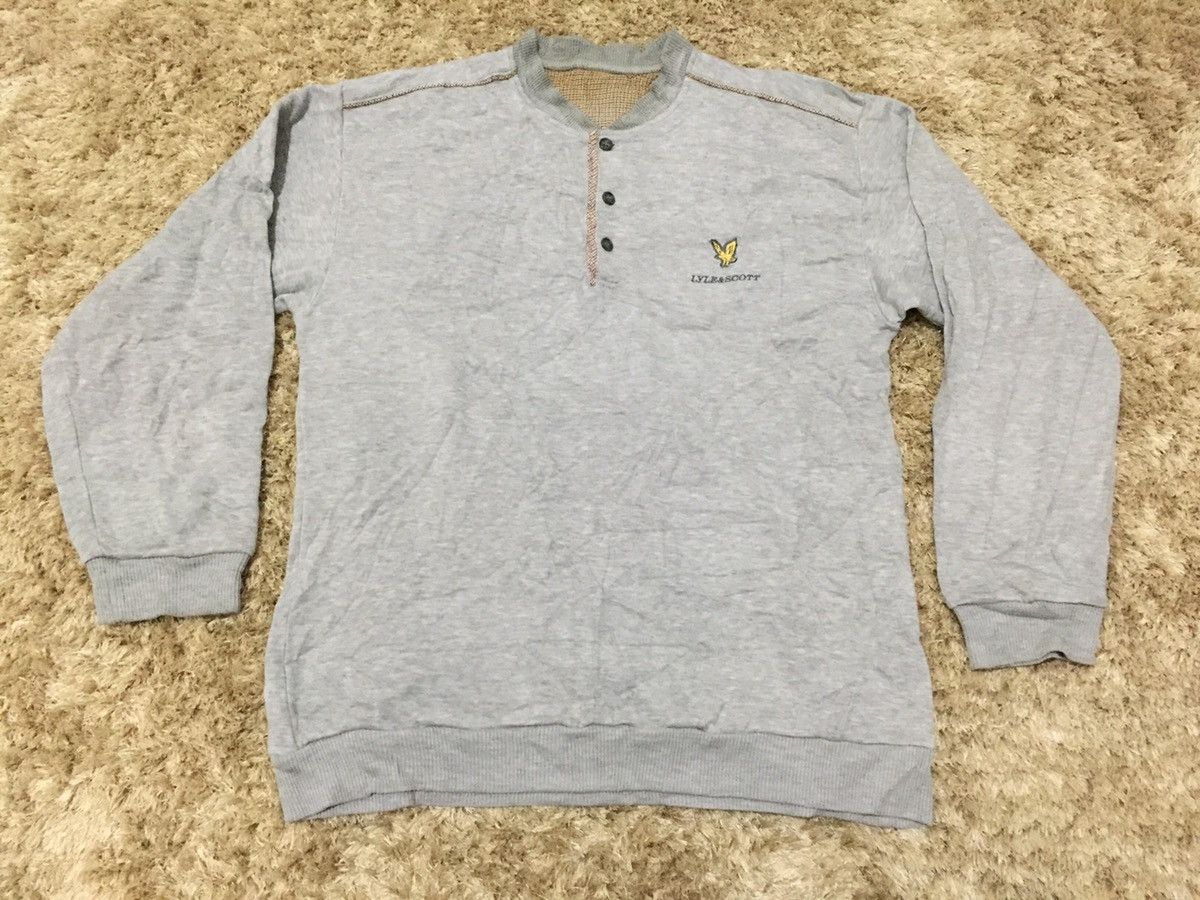 Vintage 90s Lyle & Scott Small Logo Button Up Sweatshirt