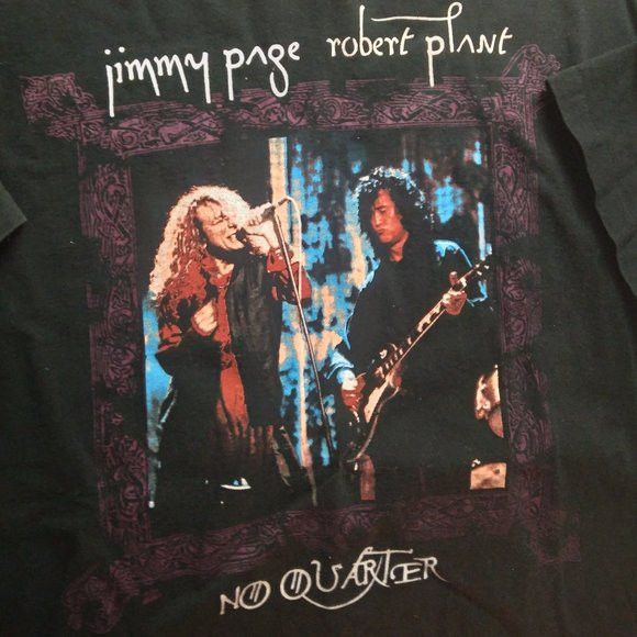 Vintage Jimmy Page Robert Plant No Quarter 95 Tour T-Shirt