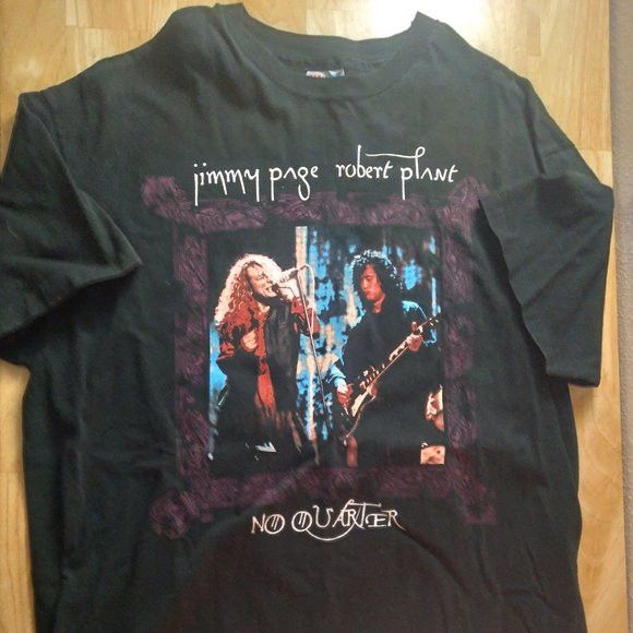 Vintage Jimmy Page Robert Plant No Quarter 95 Tour T-Shirt