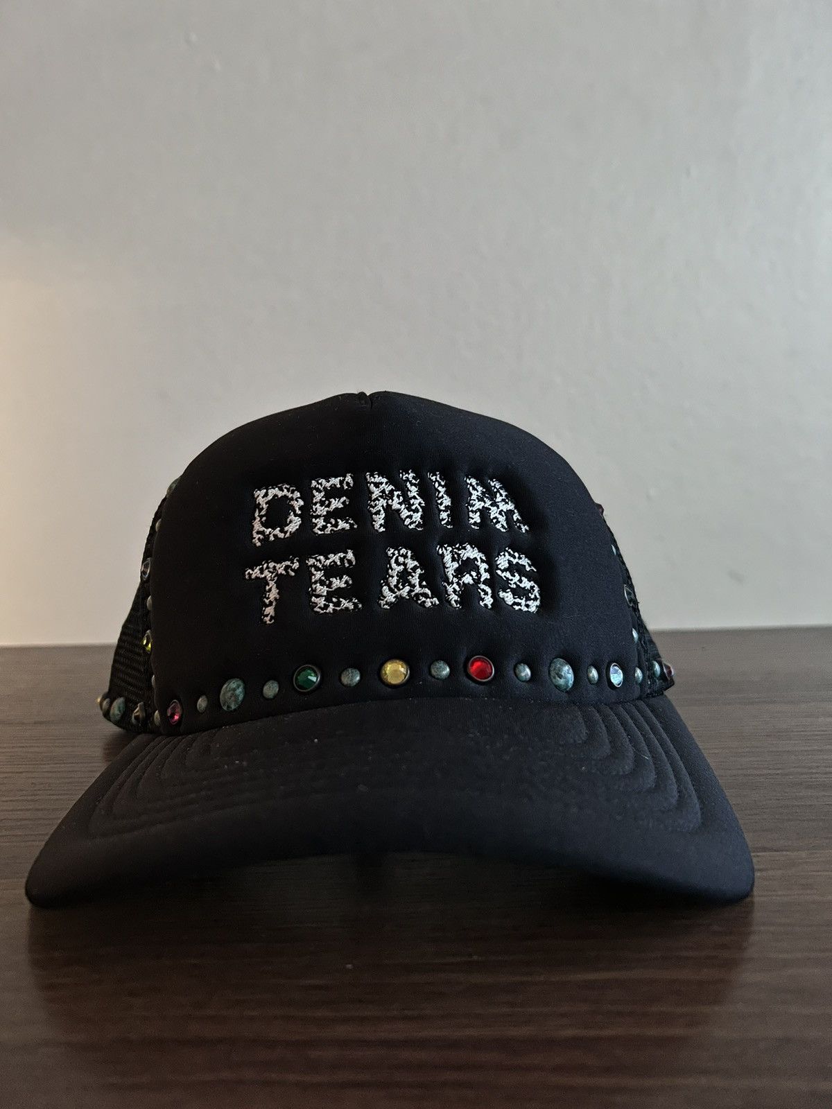 Denim Tears Rhinestone Wreath Trucker Hat Black Men's - US