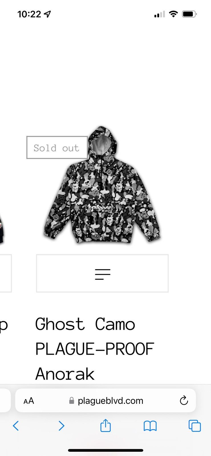 Rap Tees Plague Blvd Ghost Camo Plague Proof Anorak Lil Darkie Size US L / EU 52-54 / 3 - 3 Thumbnail