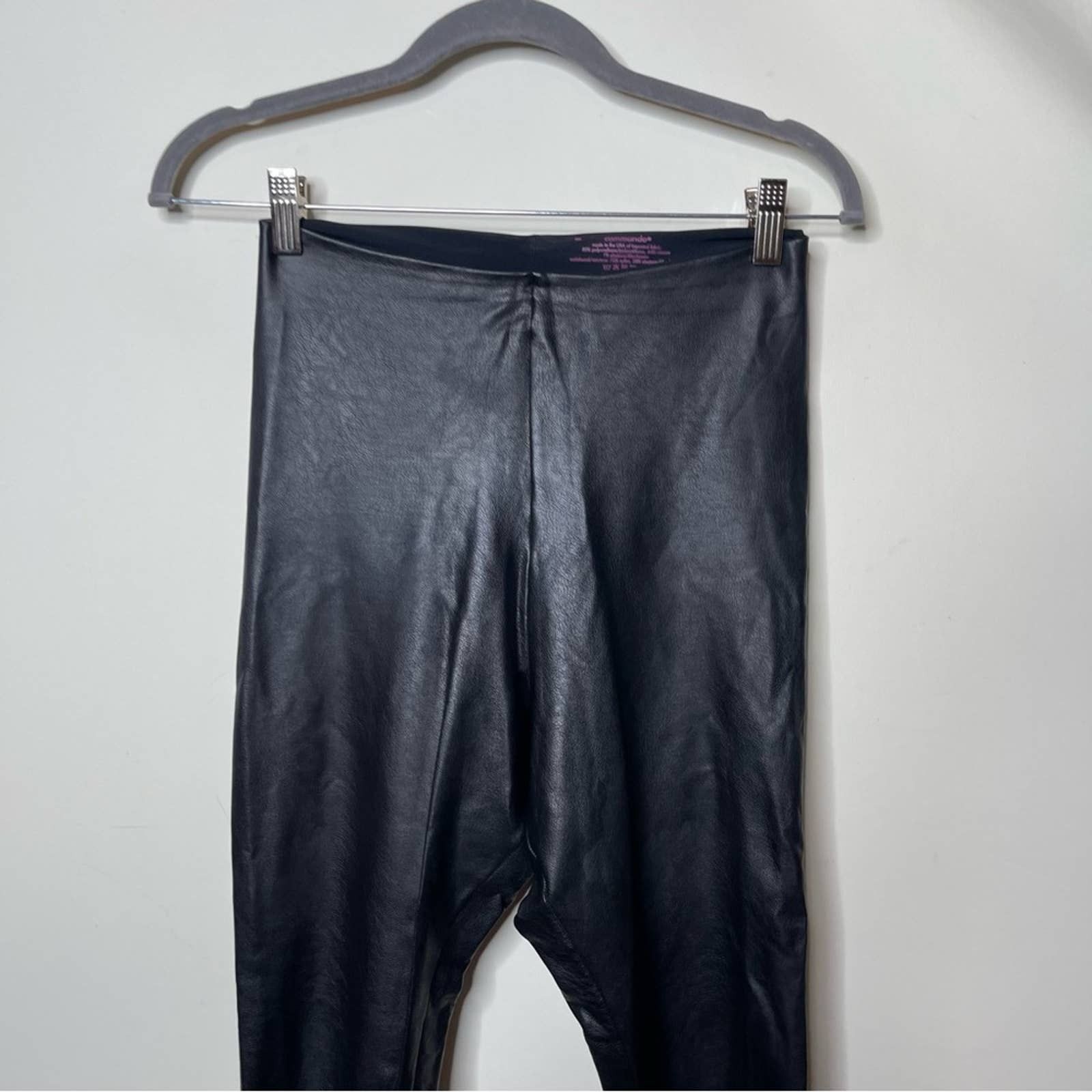 Commando Faux Black Leather Legging sz M
