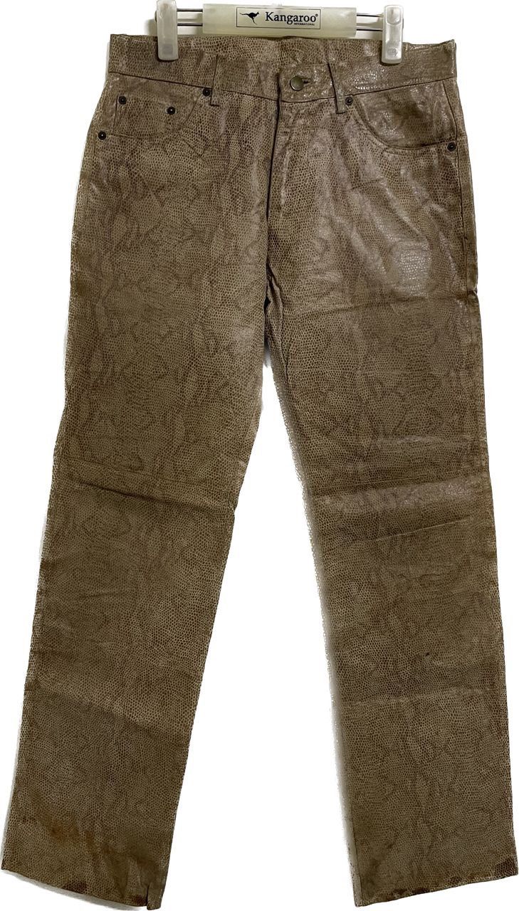 Japanese Brand × Leather × Pazzo Custom Culture Snake Skin Design Leather PAZzo Pants Size US 31 - 1 Thumbnail