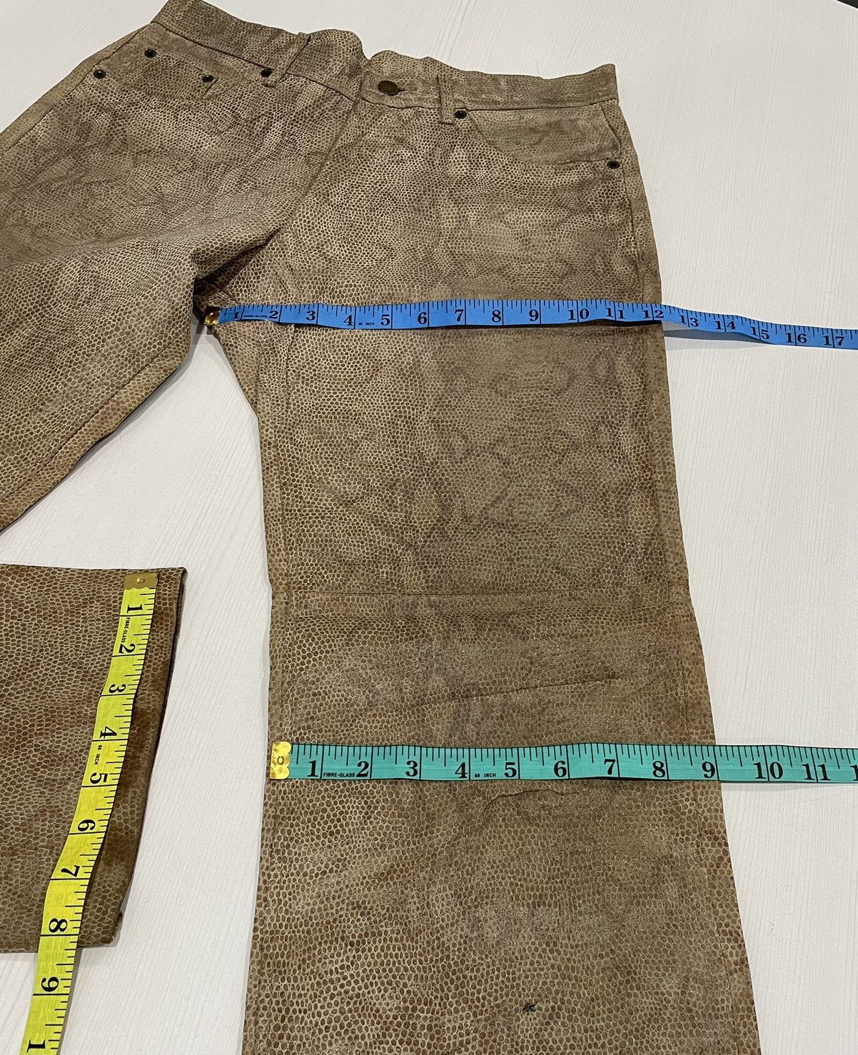 Japanese Brand × Leather × Pazzo Custom Culture Snake Skin Design Leather PAZzo Pants Size US 31 - 7 Thumbnail