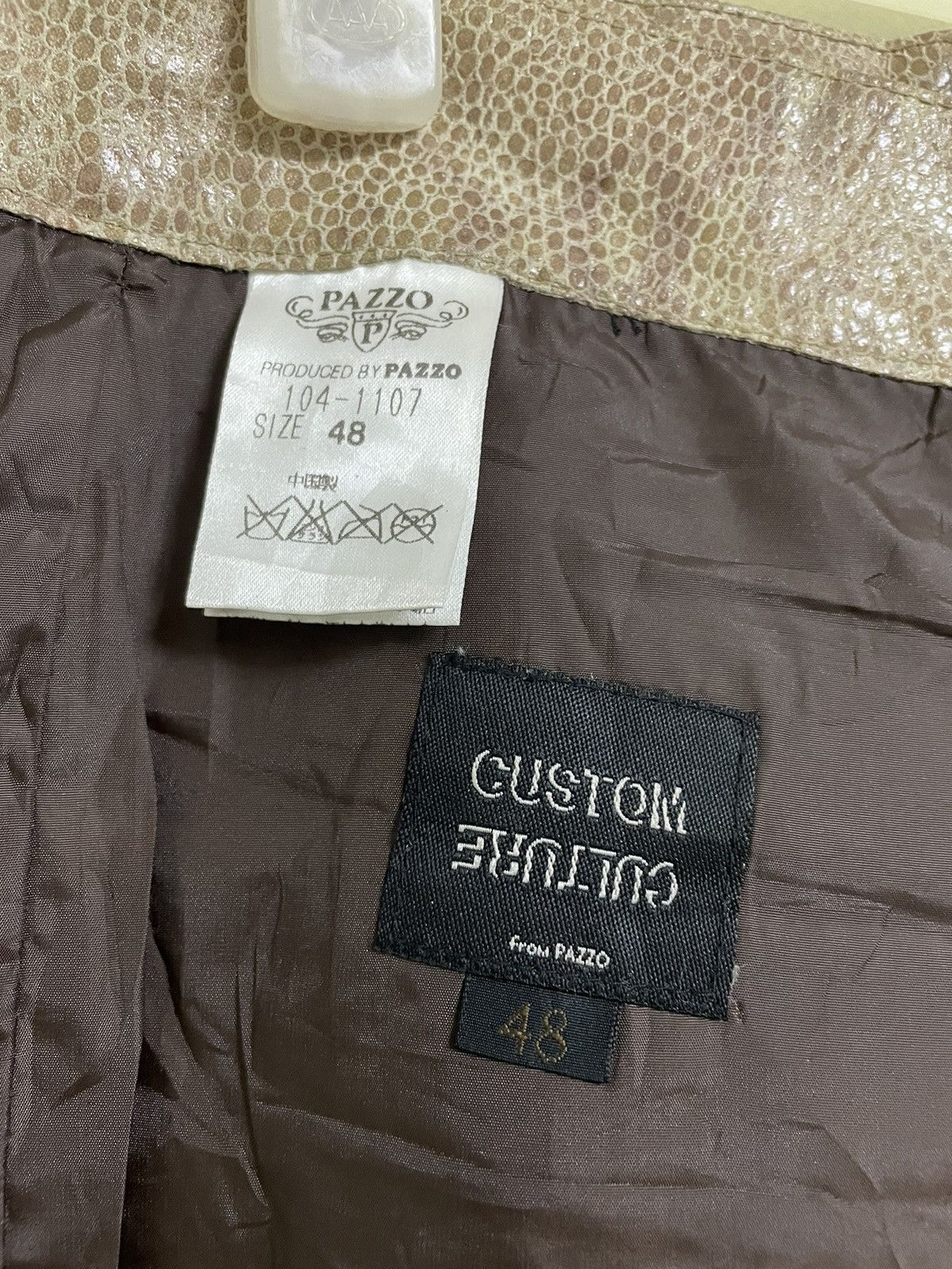 Japanese Brand × Leather × Pazzo Custom Culture Snake Skin Design Leather PAZzo Pants Size US 31 - 8 Thumbnail