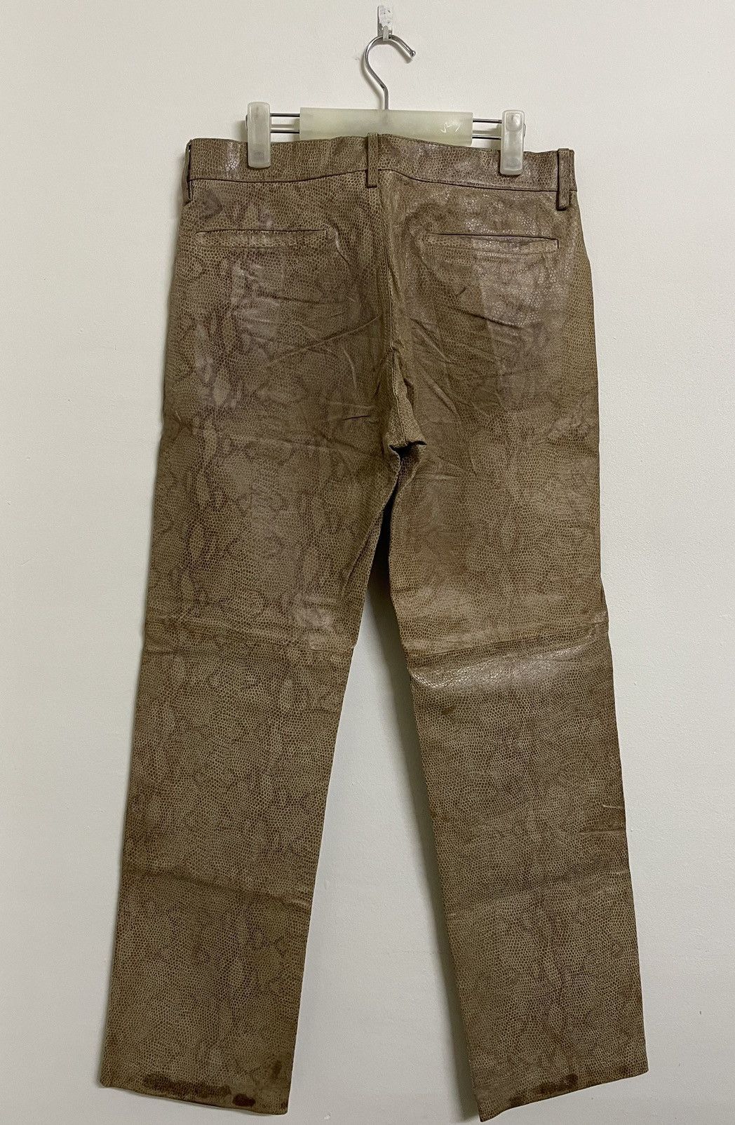 Japanese Brand × Leather × Pazzo Custom Culture Snake Skin Design Leather PAZzo Pants Size US 31 - 2 Thumbnail