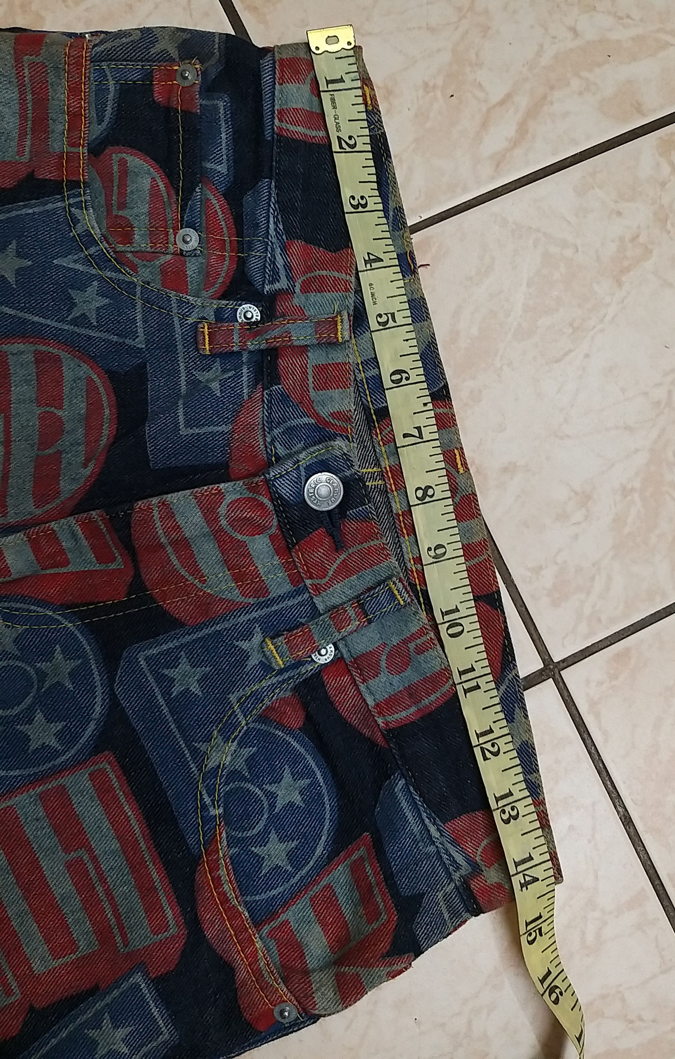 Hysteric Glamour RARE🔥VINTAGE HYSTERIC GLAMOUR KINKY FULL PRINT FLARE JEANS Size US 29 - 9 Thumbnail