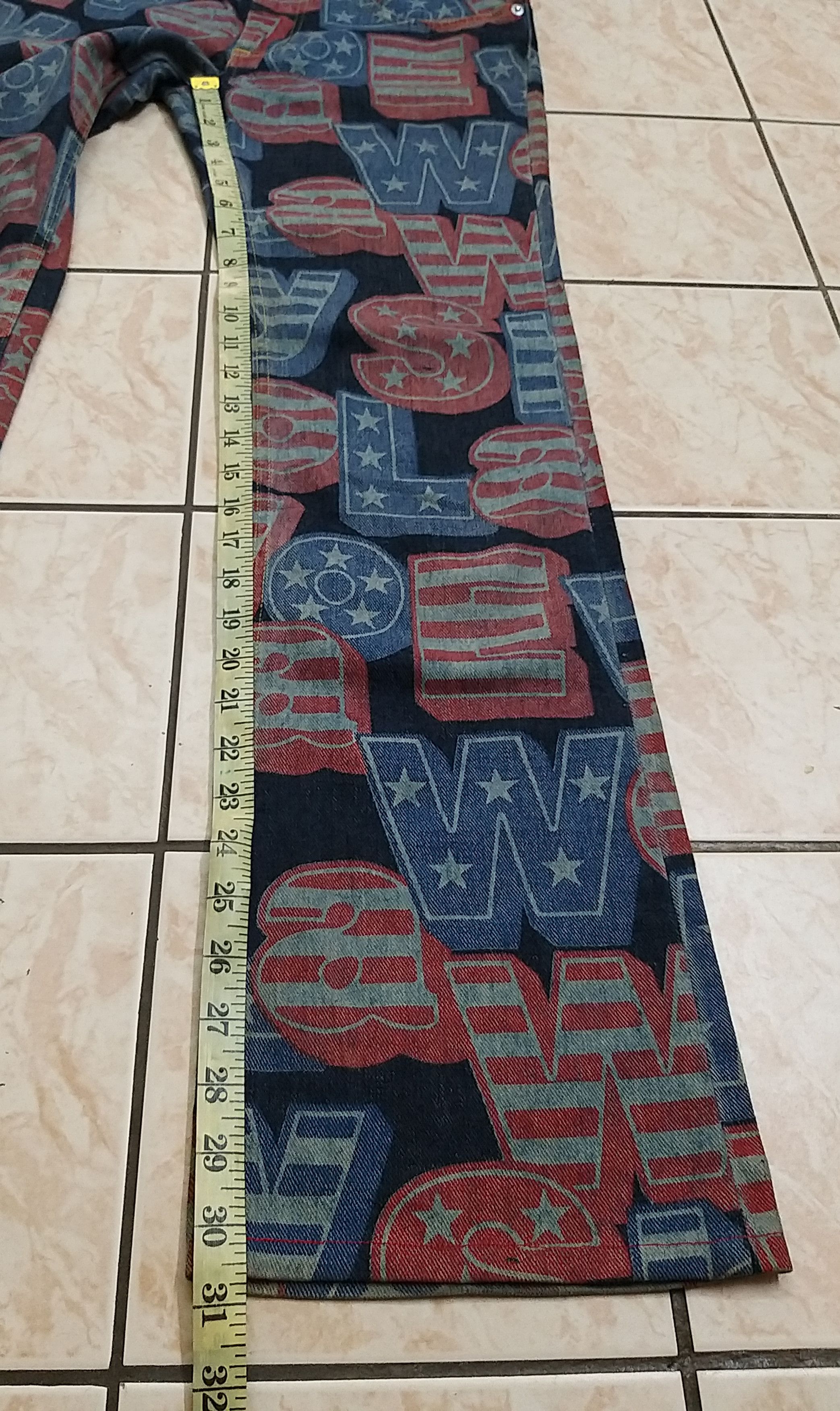 Hysteric Glamour RARE🔥VINTAGE HYSTERIC GLAMOUR KINKY FULL PRINT FLARE JEANS Size US 29 - 11 Thumbnail