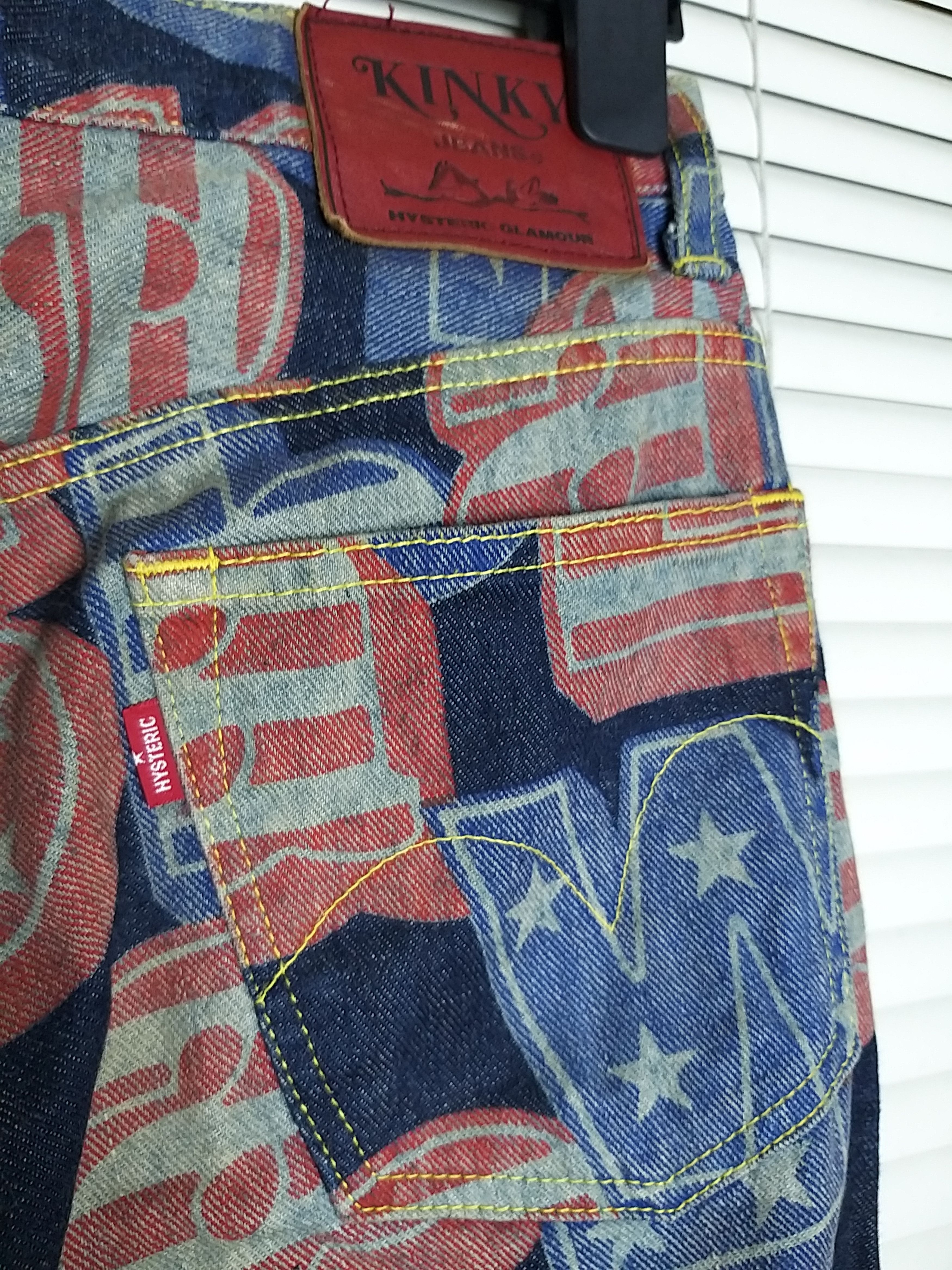 Hysteric Glamour RARE🔥VINTAGE HYSTERIC GLAMOUR KINKY FULL PRINT FLARE JEANS Size US 29 - 7 Thumbnail