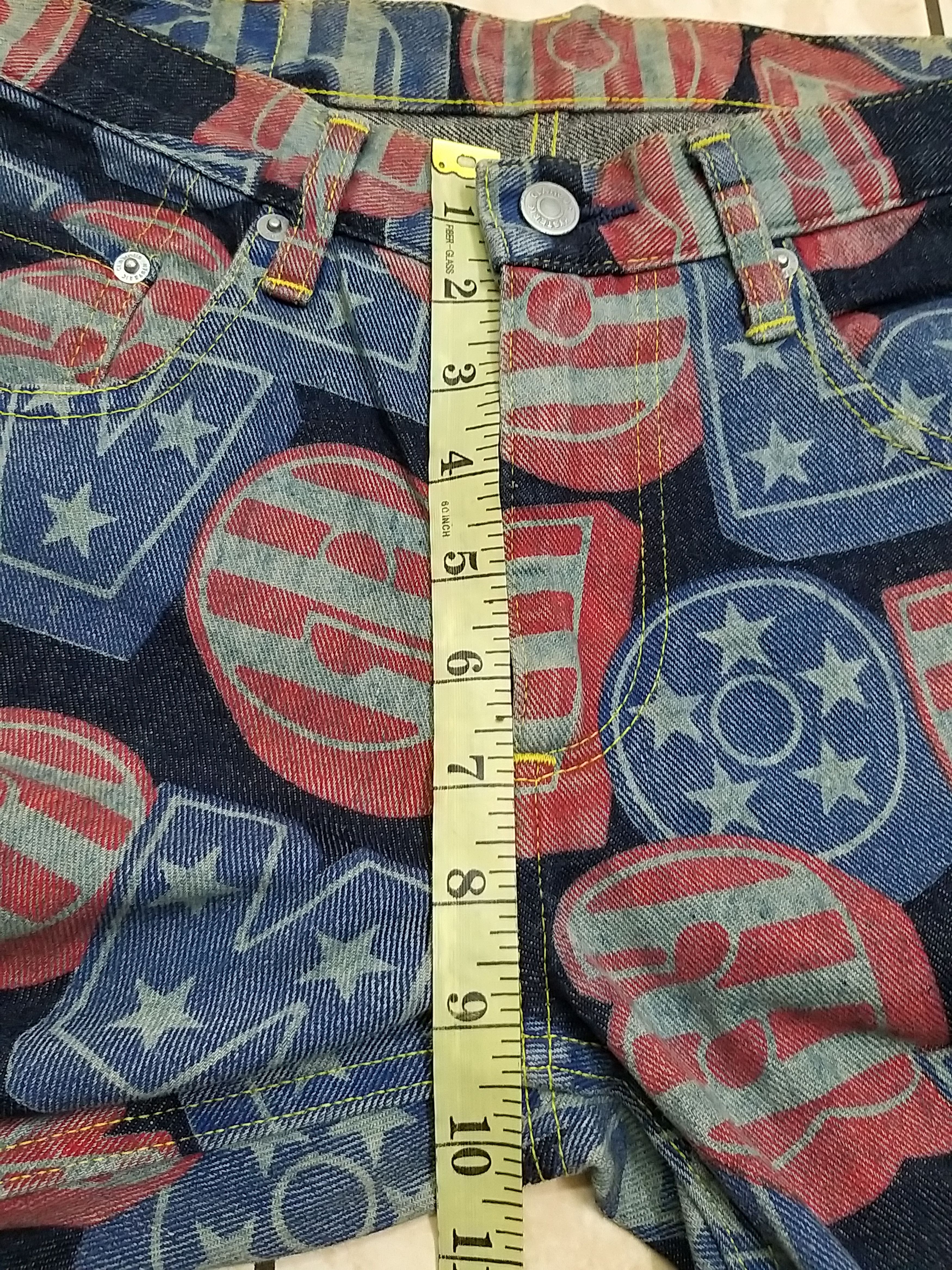 Hysteric Glamour RARE🔥VINTAGE HYSTERIC GLAMOUR KINKY FULL PRINT FLARE JEANS Size US 29 - 10 Thumbnail