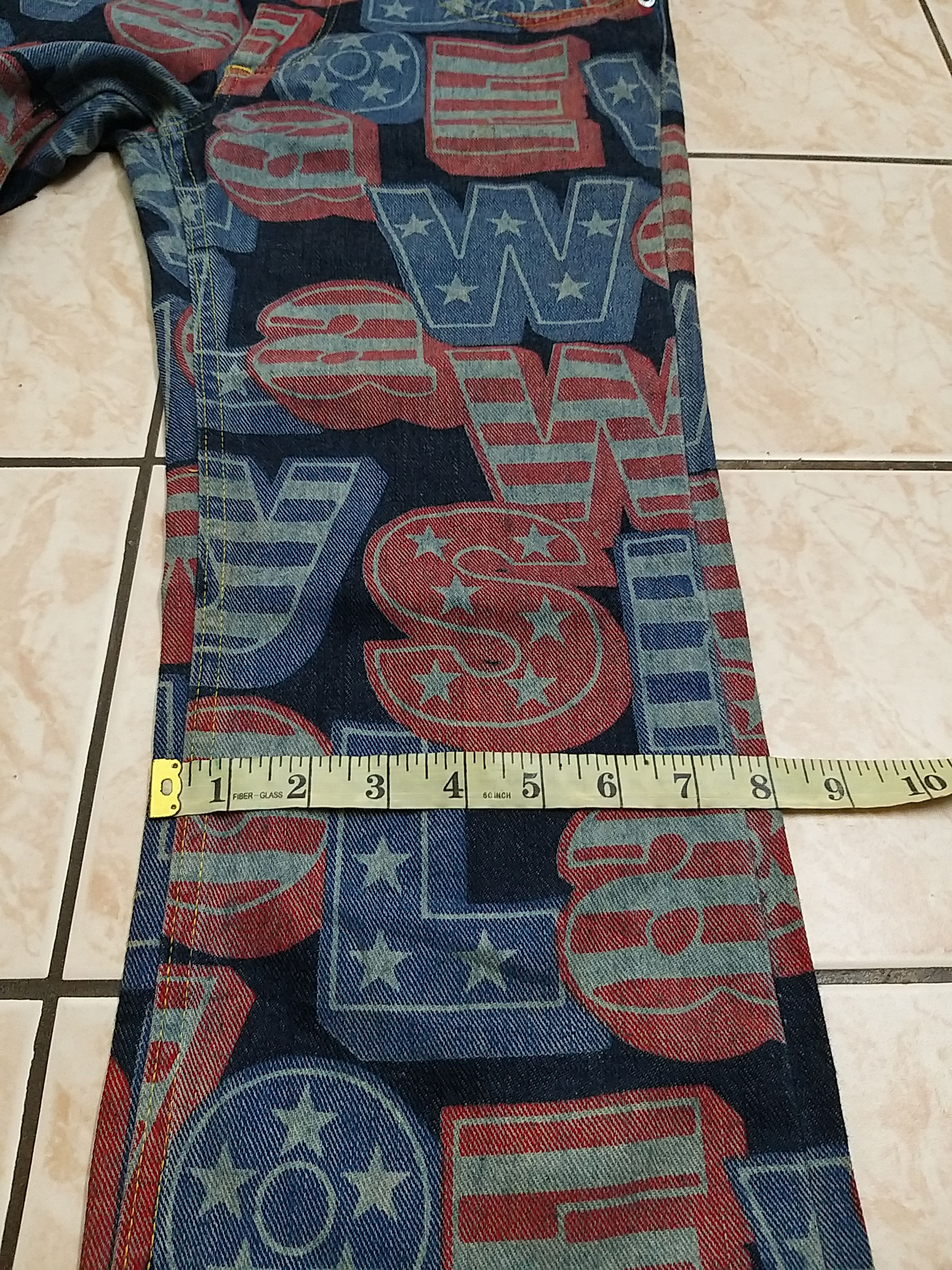 Hysteric Glamour RARE🔥VINTAGE HYSTERIC GLAMOUR KINKY FULL PRINT FLARE JEANS Size US 29 - 14 Thumbnail