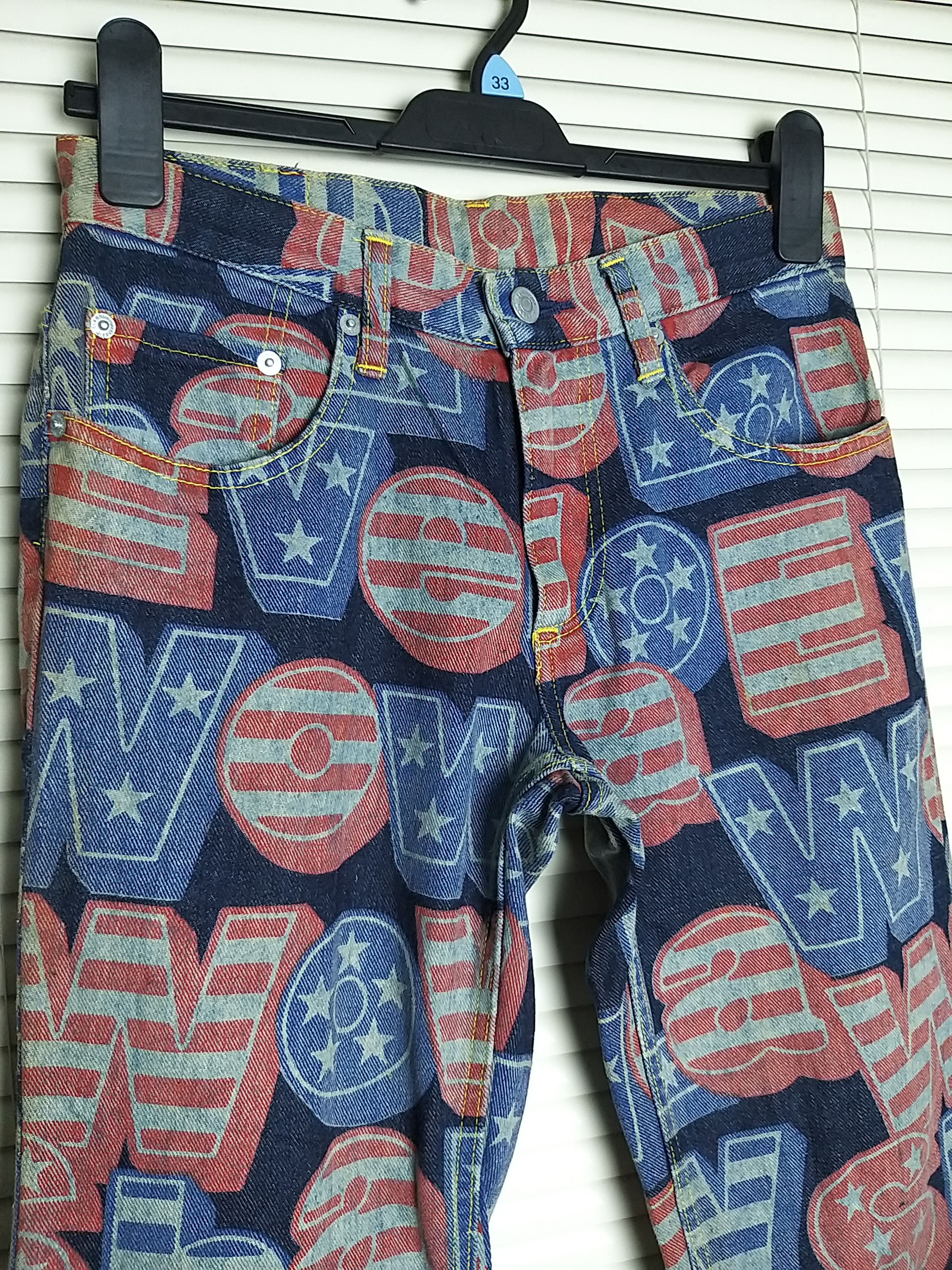 Hysteric Glamour RARE🔥VINTAGE HYSTERIC GLAMOUR KINKY FULL PRINT FLARE JEANS Size US 29 - 5 Thumbnail