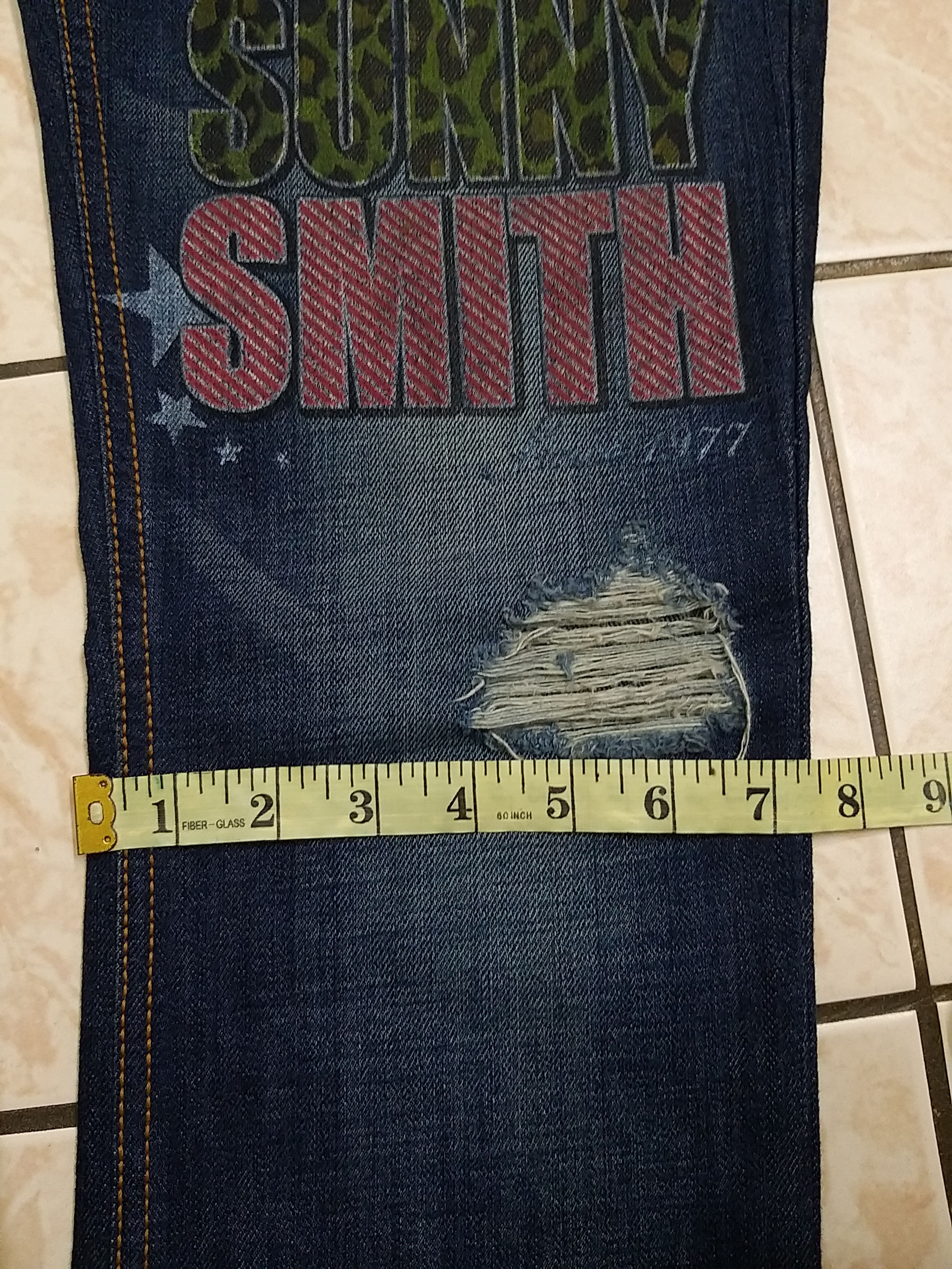 Japanese Brand SICK💥SUNNY SMITH WITH PATCHES AND PRINT JEANS Size US 30 / EU 46 - 12 Thumbnail