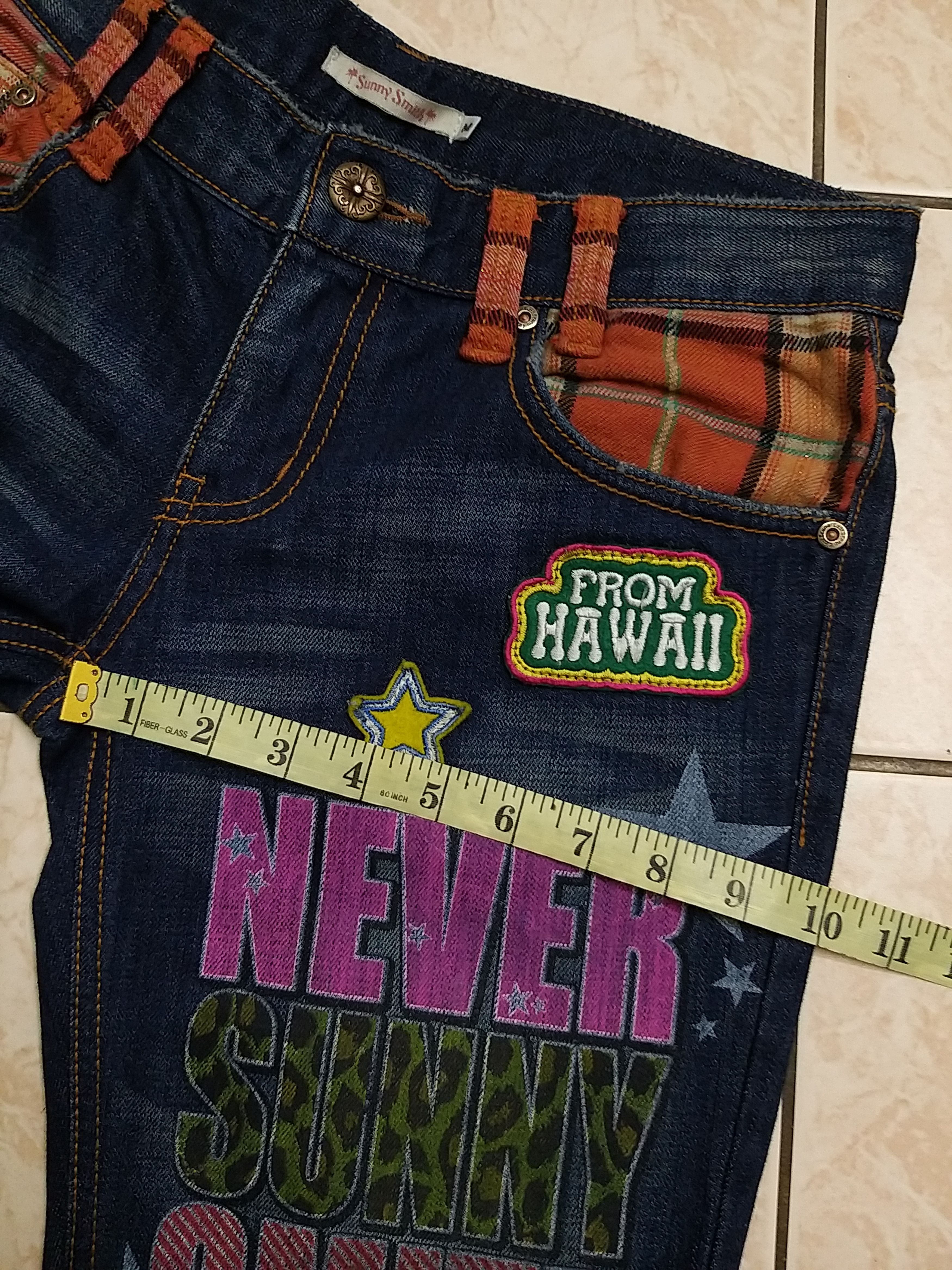 Japanese Brand SICK💥SUNNY SMITH WITH PATCHES AND PRINT JEANS Size US 30 / EU 46 - 11 Thumbnail