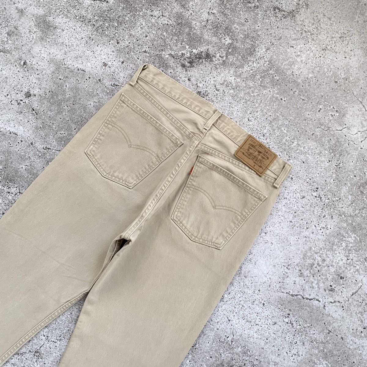 Vintage Levi's 615 90s Orange Tab Beige Rare denim Pants