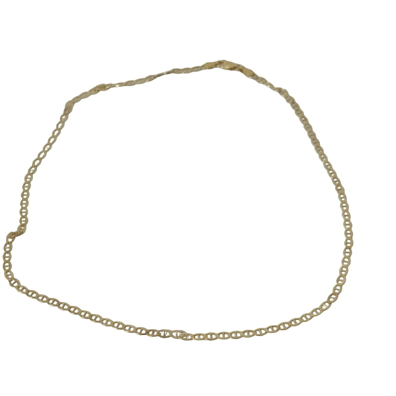 Gold Tone Link Chain Necklace 925 18