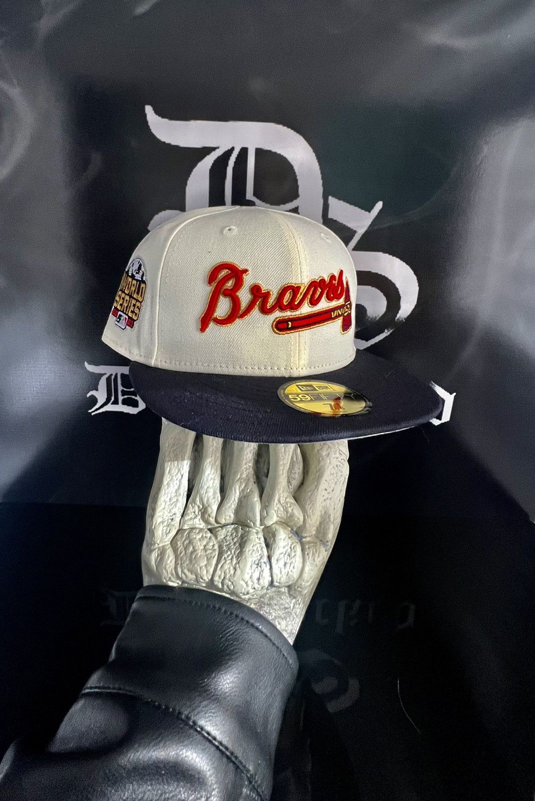 7 1/8 - Atlanta Braves Script New Era 59Fifty Fitted Hat