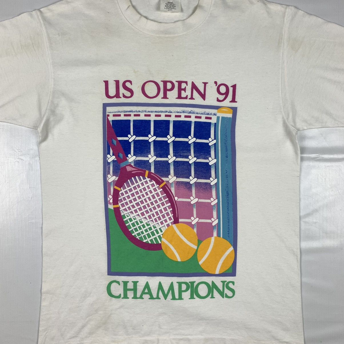 All Sport Vintage 1991 US Tennis Open Championship Promote Shirt Size US M / EU 48-50 / 2 - 2 Thumbnail