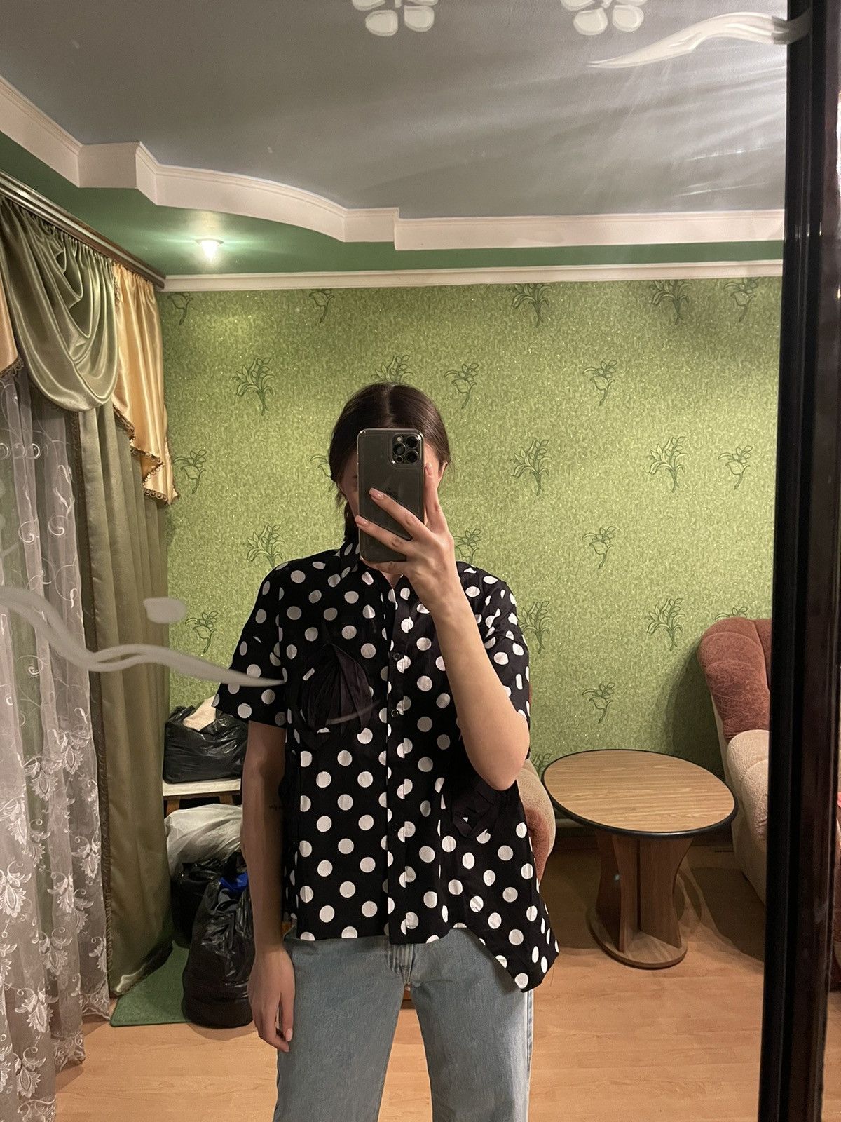 Japanese Brand Japanese avant garde CDG style spotty asymmetric shirt Size M / US 6-8 / IT 42-44 - 3 Thumbnail