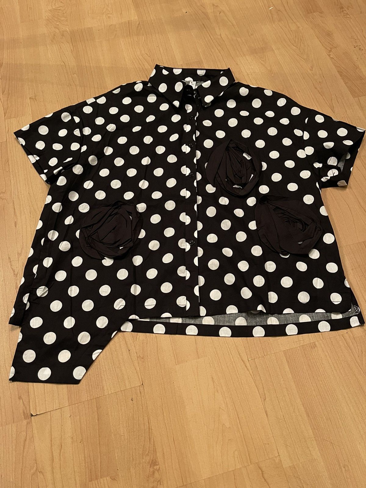 Japanese Brand Japanese avant garde CDG style spotty asymmetric shirt Size M / US 6-8 / IT 42-44 - 4 Thumbnail