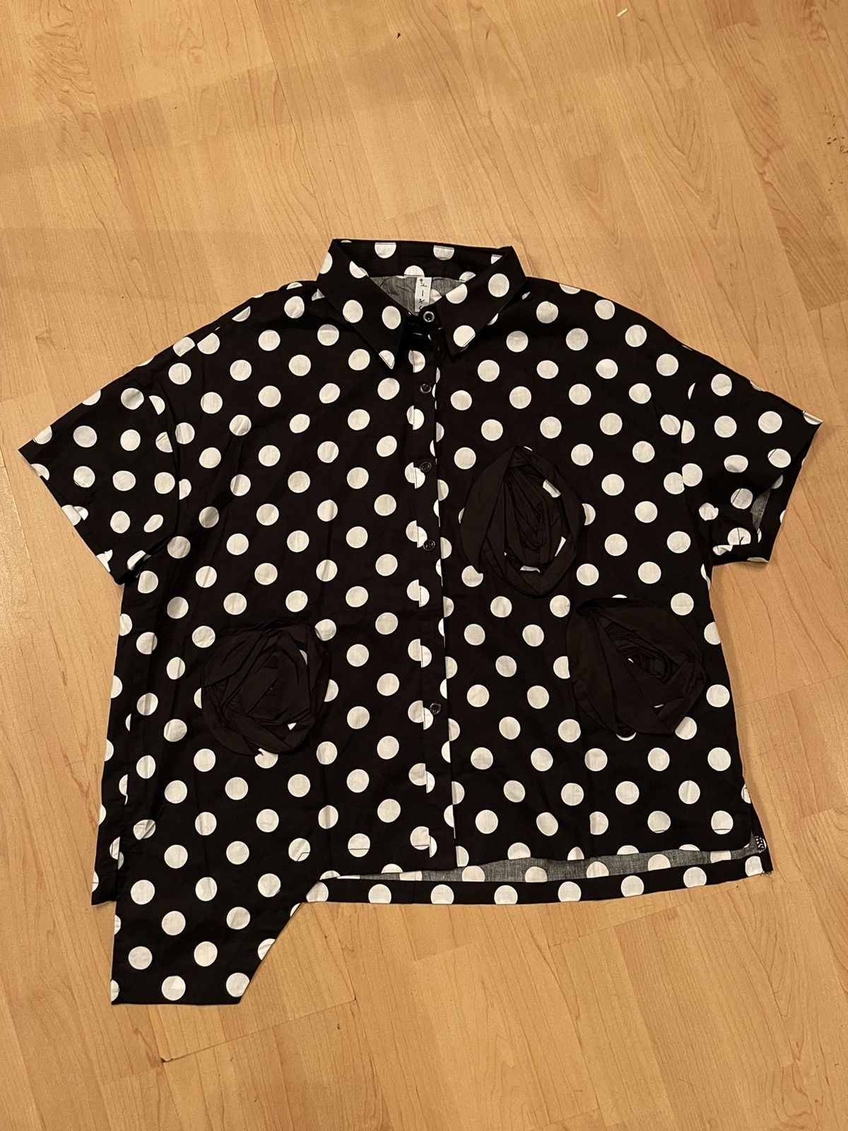 Japanese Brand Japanese avant garde CDG style spotty asymmetric shirt Size M / US 6-8 / IT 42-44 - 1 Thumbnail