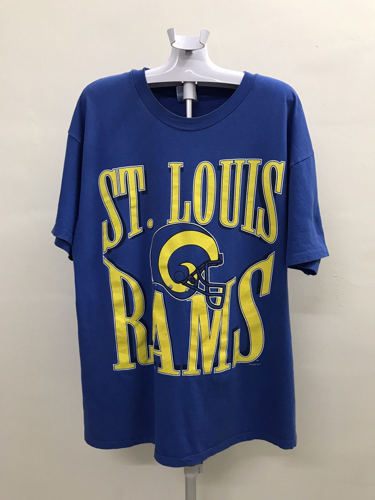 NFL × Vintage Vintage 90s NFL Tee 1995 St Louis Rams Big Print Size US XL / EU 56 / 4 - 1 Thumbnail