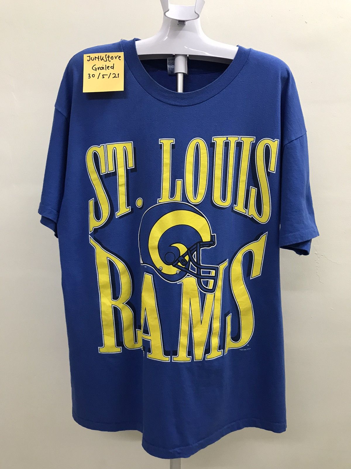 NFL × Vintage Vintage 90s NFL Tee 1995 St Louis Rams Big Print Size US XL / EU 56 / 4 - 4 Thumbnail