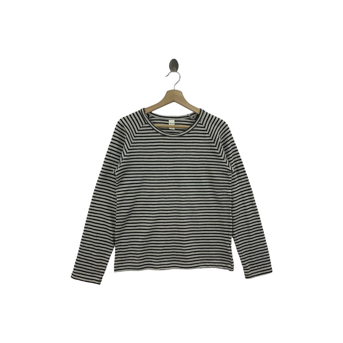 Rare!! ALSO By QUADRO japan stripe long sleeve tshirt