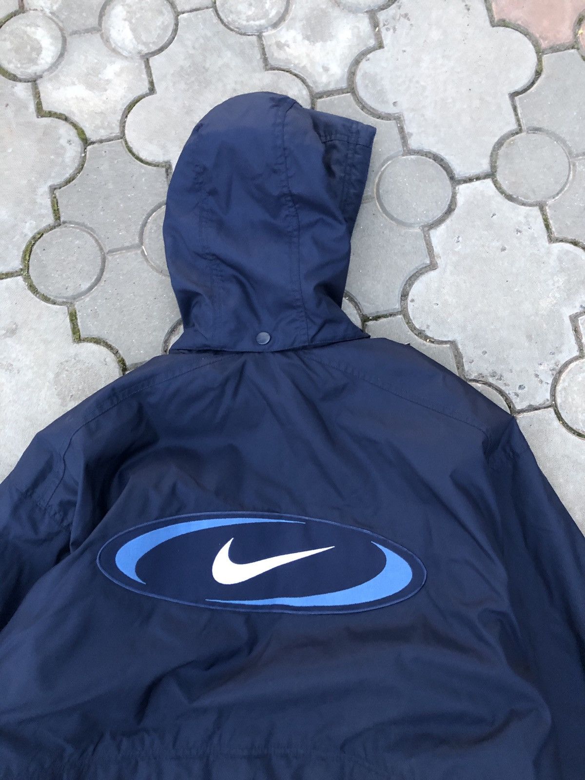 Nike × Vintage Vintage Nike Nylon Drill Y2K Swoosh Light Puffer Jacket Size US M / EU 48-50 / 2 - 4 Thumbnail