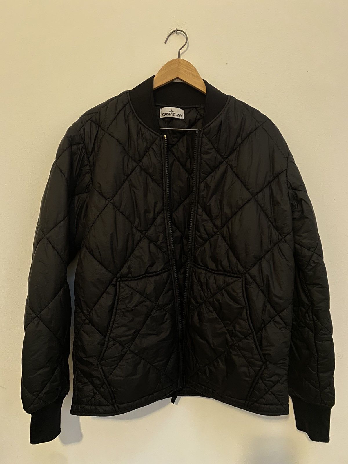 Stone Island STONE ISLAND Garment Dyed Quilted Micro Yarn Charcoal Q1424 Grailed
