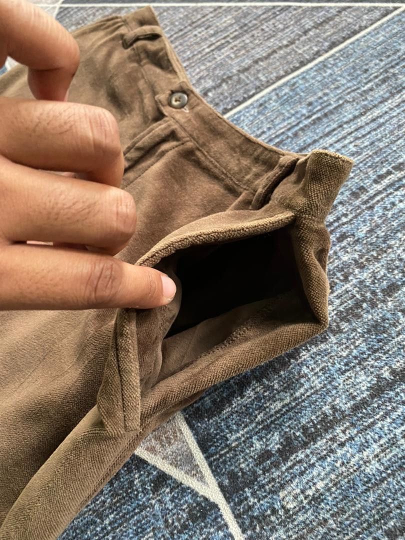Designer AUTHENTIC KRISTENSEN DU NORD VELVET MINIMALIST PANTS Size 29" - 2 Thumbnail