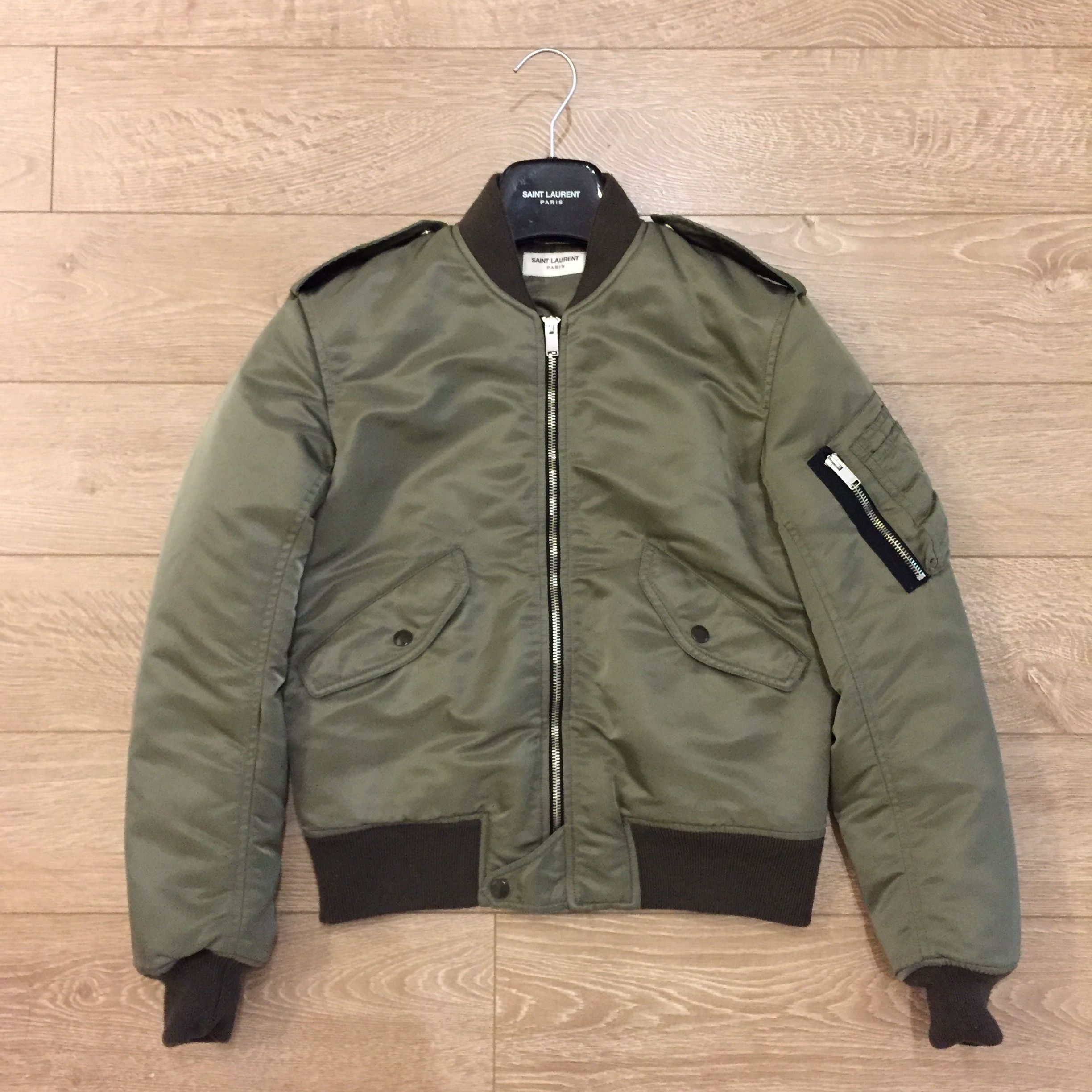 Hedi Slimane × Saint Laurent Paris Nylon Bomber Rare Size 42 Size US XS / EU 42 / 0 - 1 Thumbnail