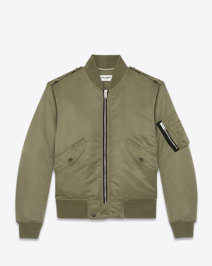 Hedi Slimane × Saint Laurent Paris Nylon Bomber Rare Size 42 Size US XS / EU 42 / 0 - 11 Thumbnail