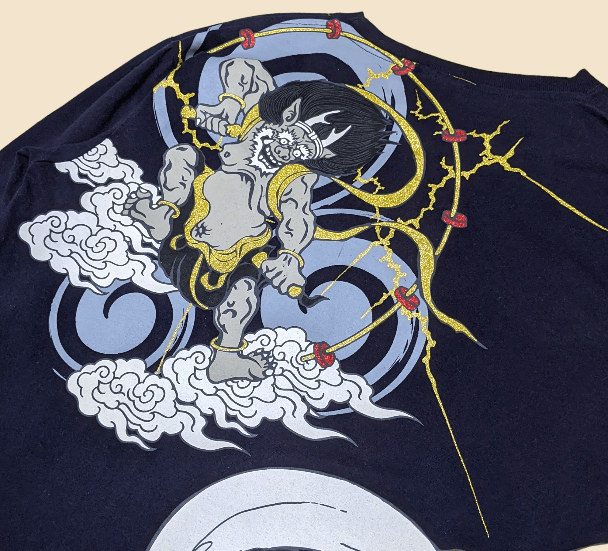 Japanese Brand × Vintage Vintage 90s Japanese Art Oni Sukajan Samurai T shirt Size US XL / EU 56 / 4 - 6 Thumbnail