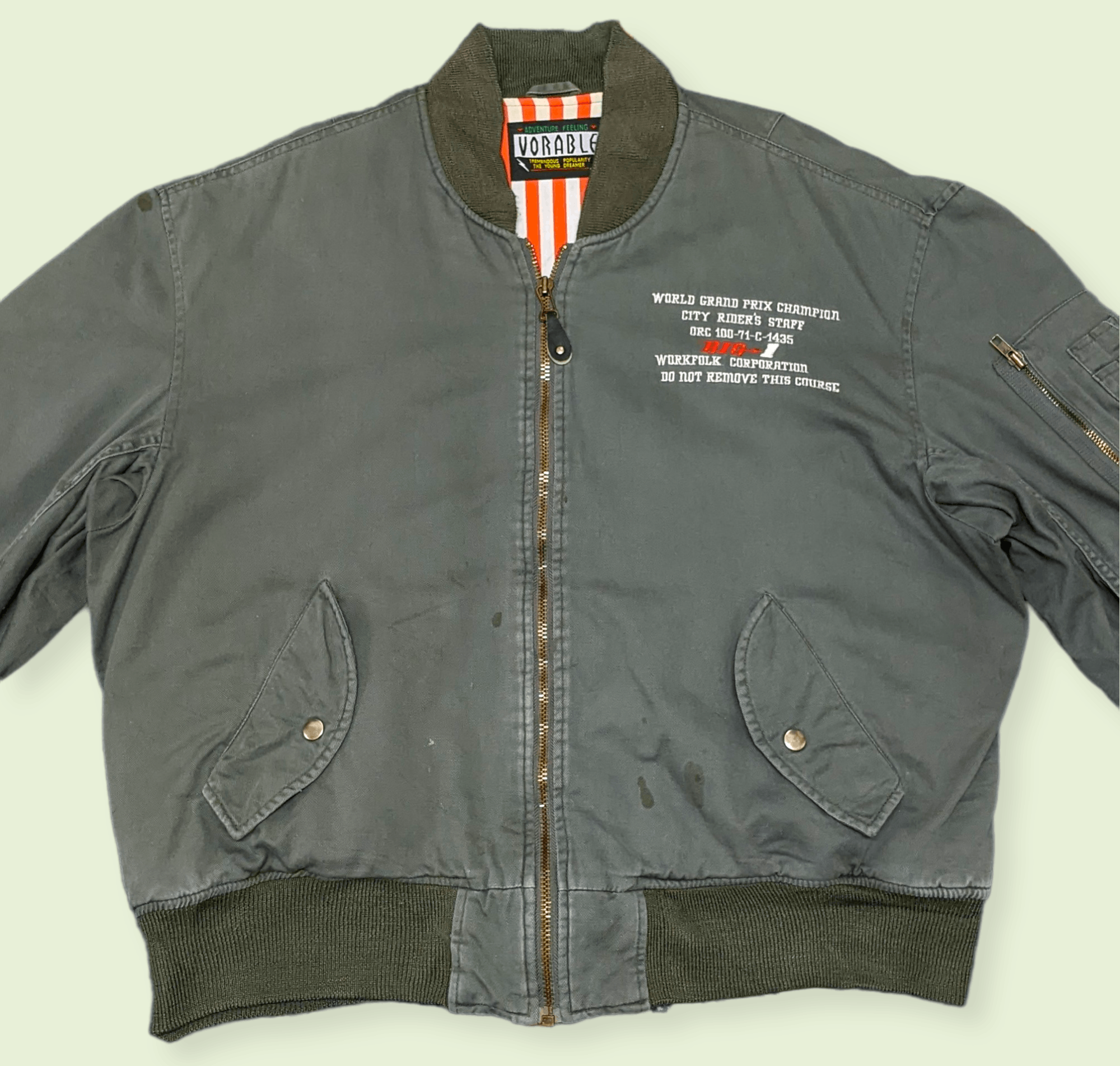 Japanese Brand × Vintage Vintage 80s/90s Japanese Vorable Army Style Bomber Jacket Size US L / EU 52-54 / 3 - 3 Thumbnail