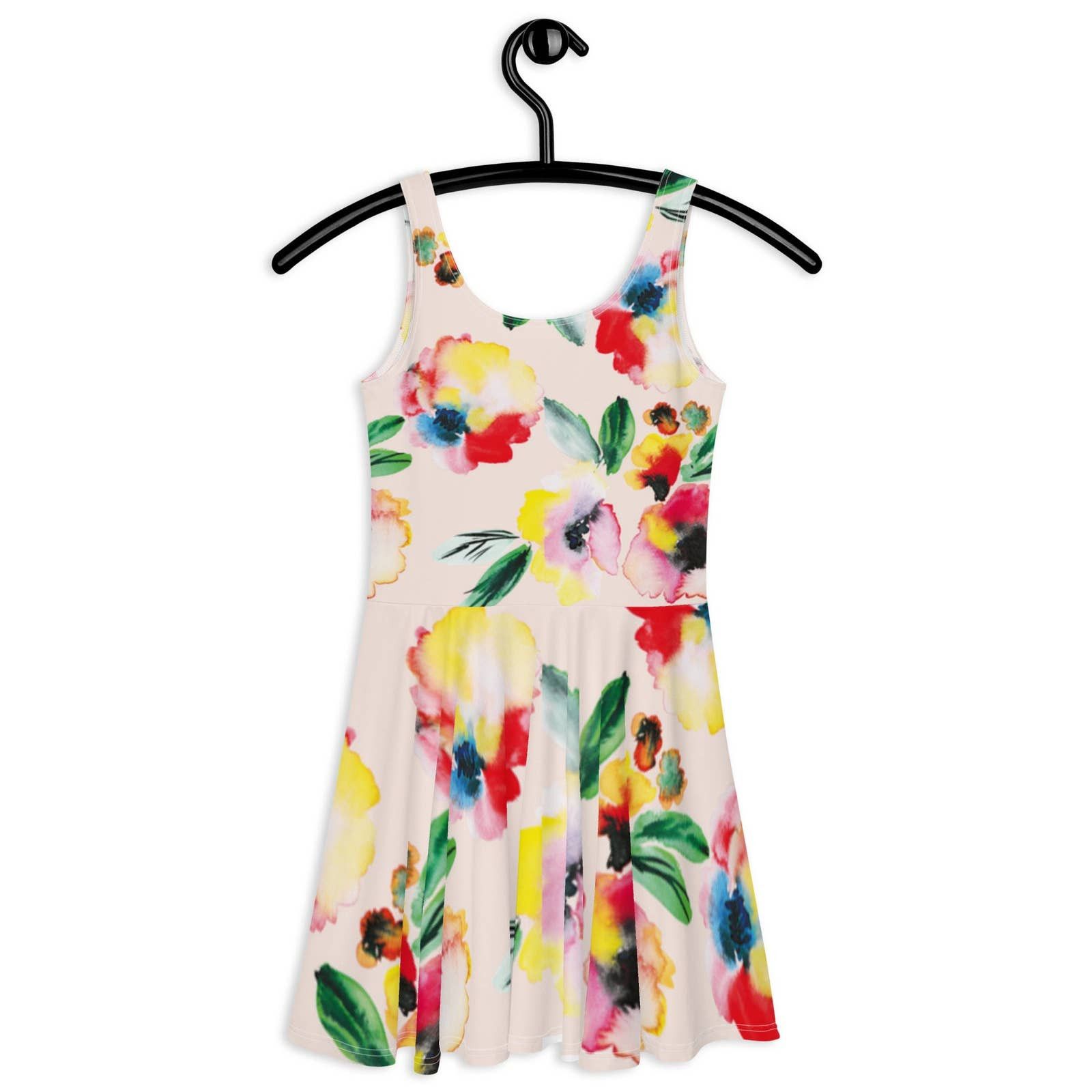 Summer Floral Skater Dress oil paint design cocktail parties