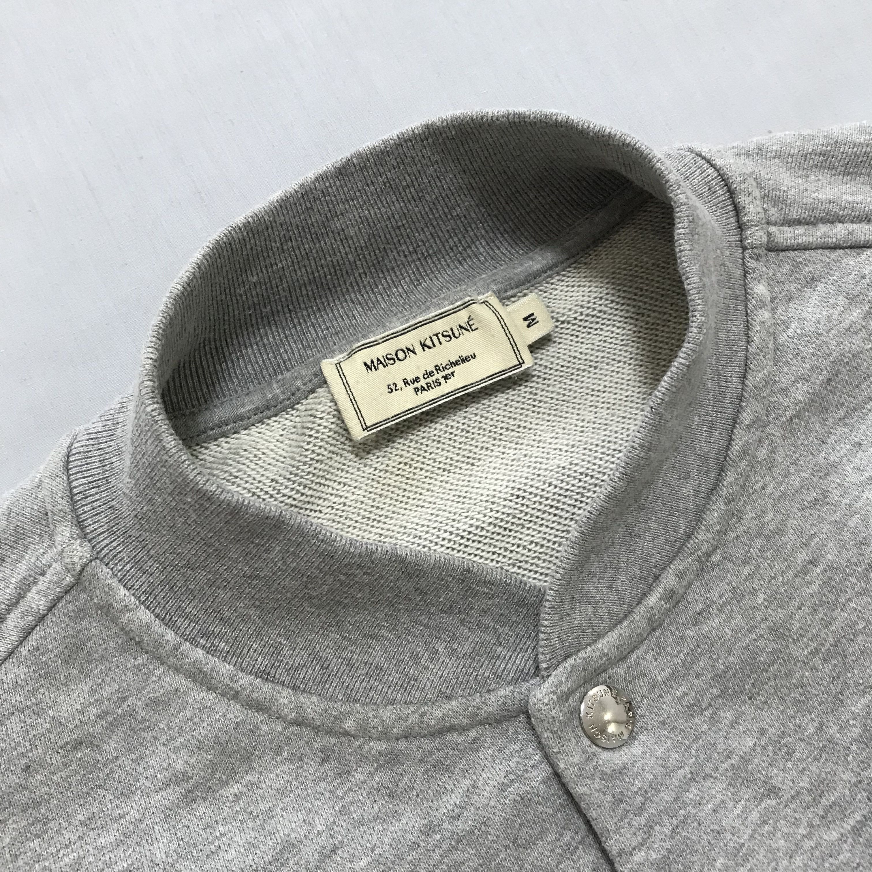 Maison Kitsune MAISON KITSUNE Paris Teddy Jacket Bomber Grey Tricolour Fox Size US M / EU 48-50 / 2 - 6 Thumbnail