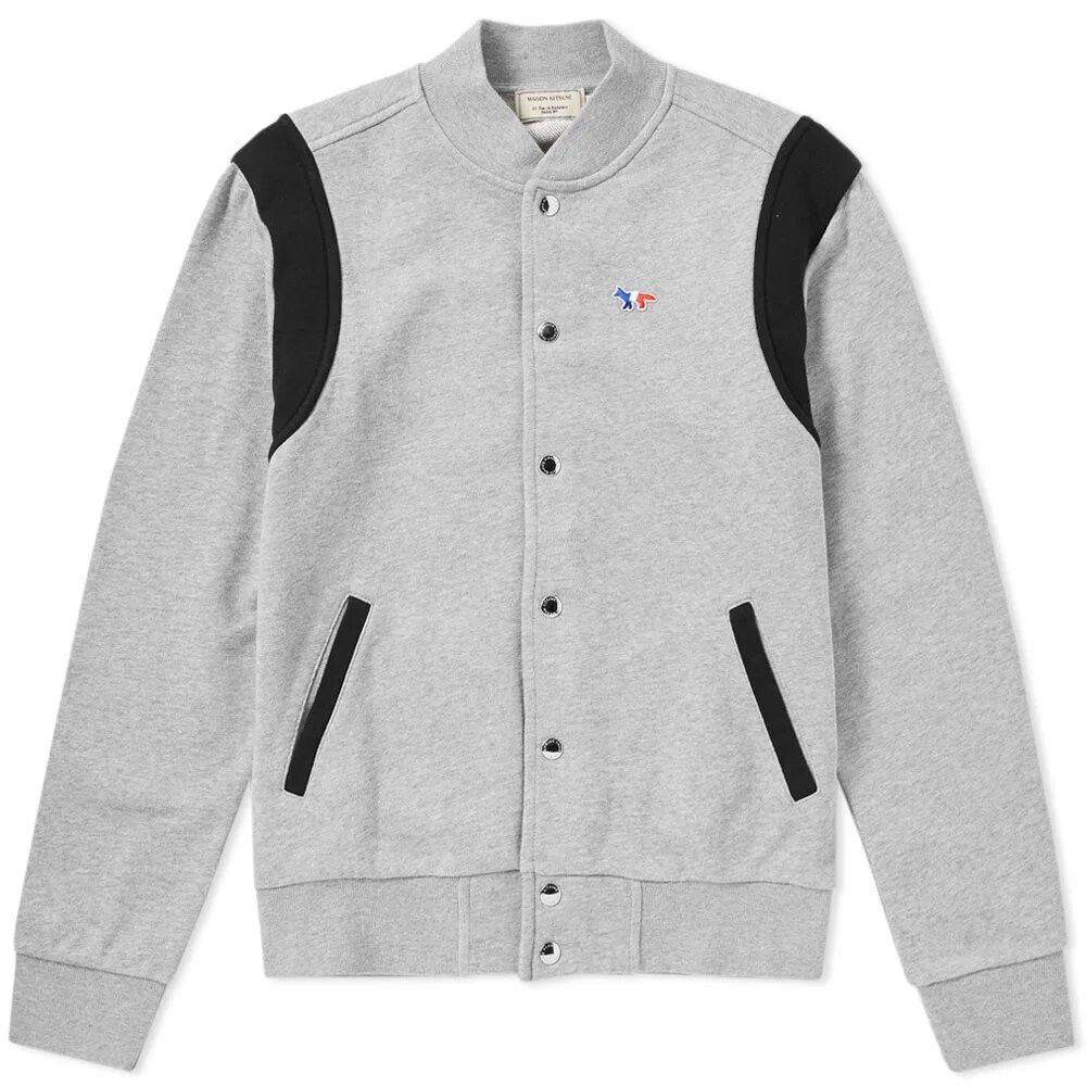 Maison Kitsune MAISON KITSUNE Paris Teddy Jacket Bomber Grey Tricolour Fox Size US M / EU 48-50 / 2 - 10 Thumbnail