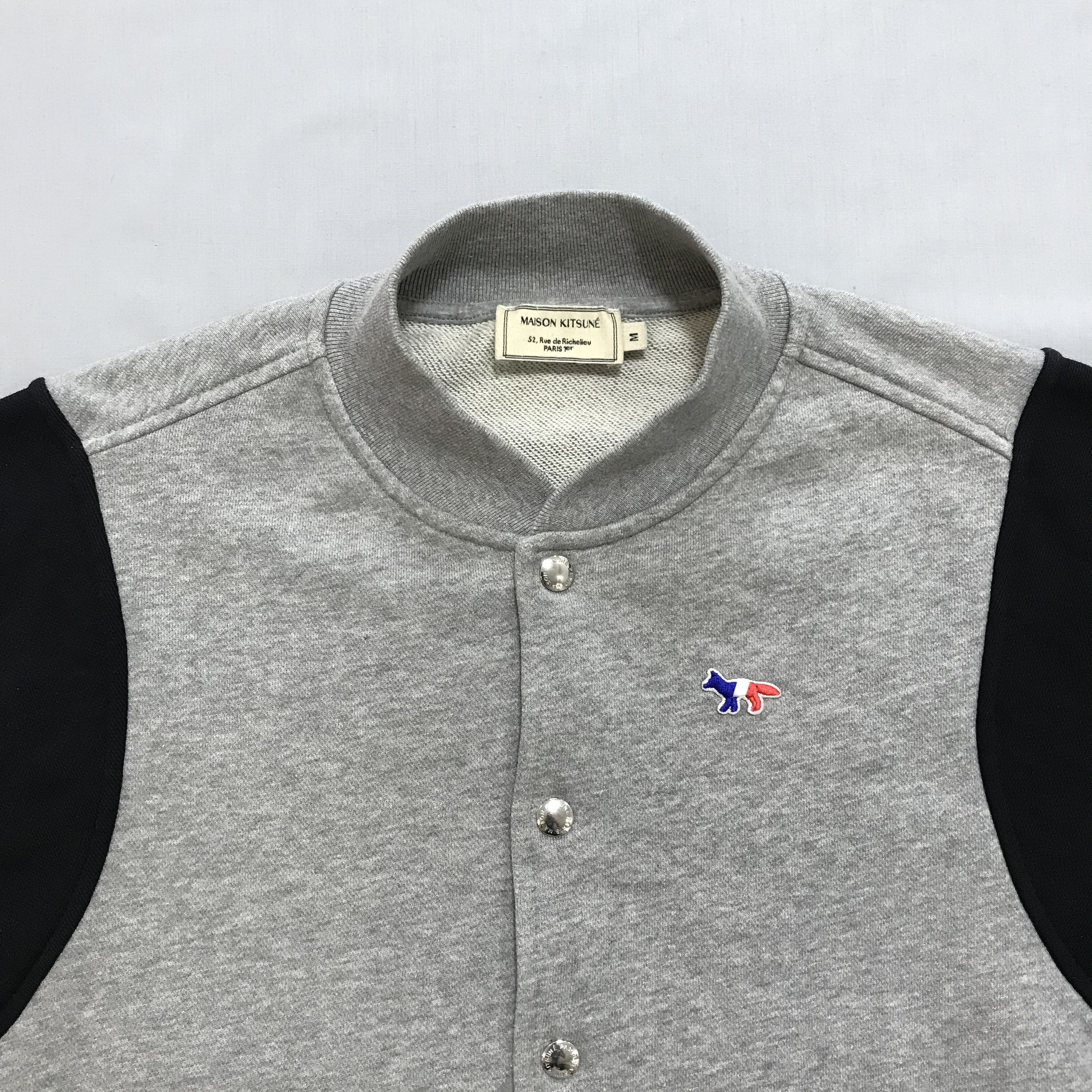Maison Kitsune MAISON KITSUNE Paris Teddy Jacket Bomber Grey Tricolour Fox Size US M / EU 48-50 / 2 - 5 Thumbnail