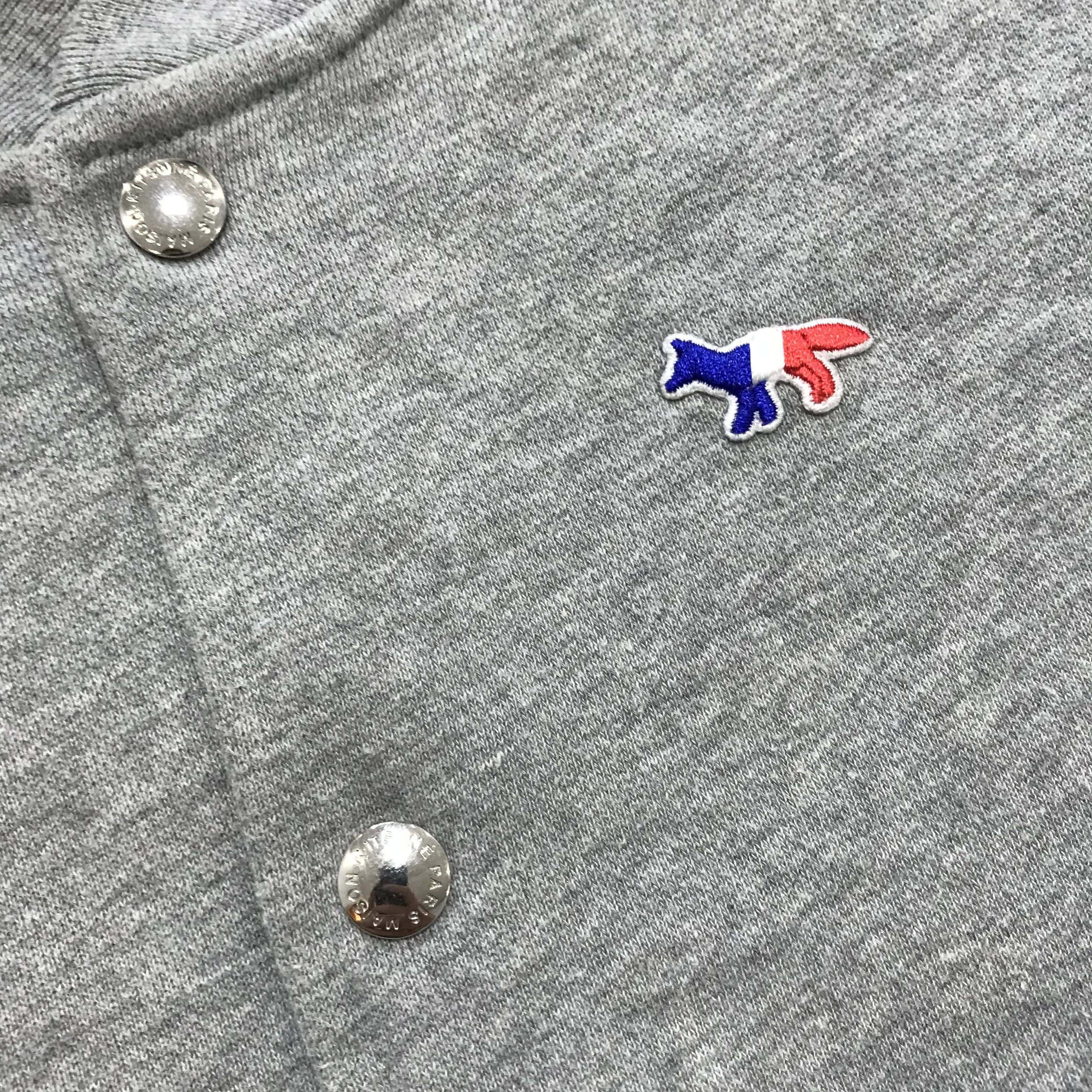Maison Kitsune MAISON KITSUNE Paris Teddy Jacket Bomber Grey Tricolour Fox Size US M / EU 48-50 / 2 - 7 Thumbnail