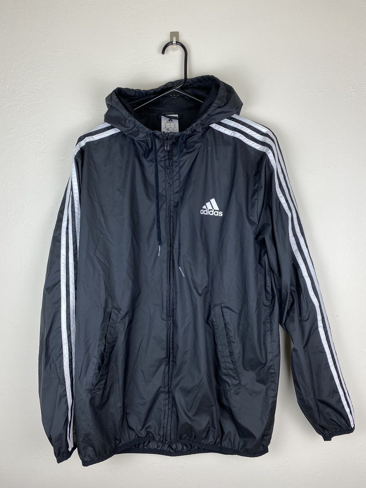 Adidas Adidas Black Essentials Windbreaker Jacket Hood Size US M / EU 48-50 / 2 - 1 Thumbnail