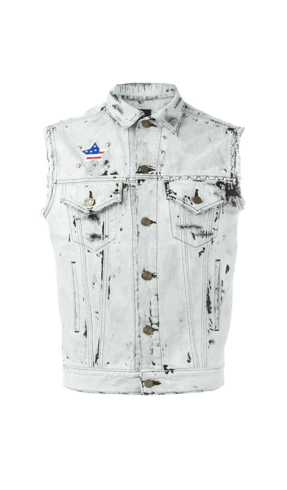 Saint Laurent Distressed Denim Gilet