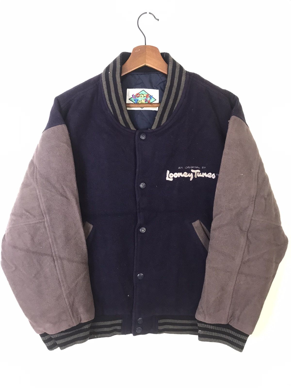 Vintage × Warner Bros GRAIL 90s Warner Bros Wool Varsity Jacket Size US M / EU 48-50 / 2 - 2 Thumbnail