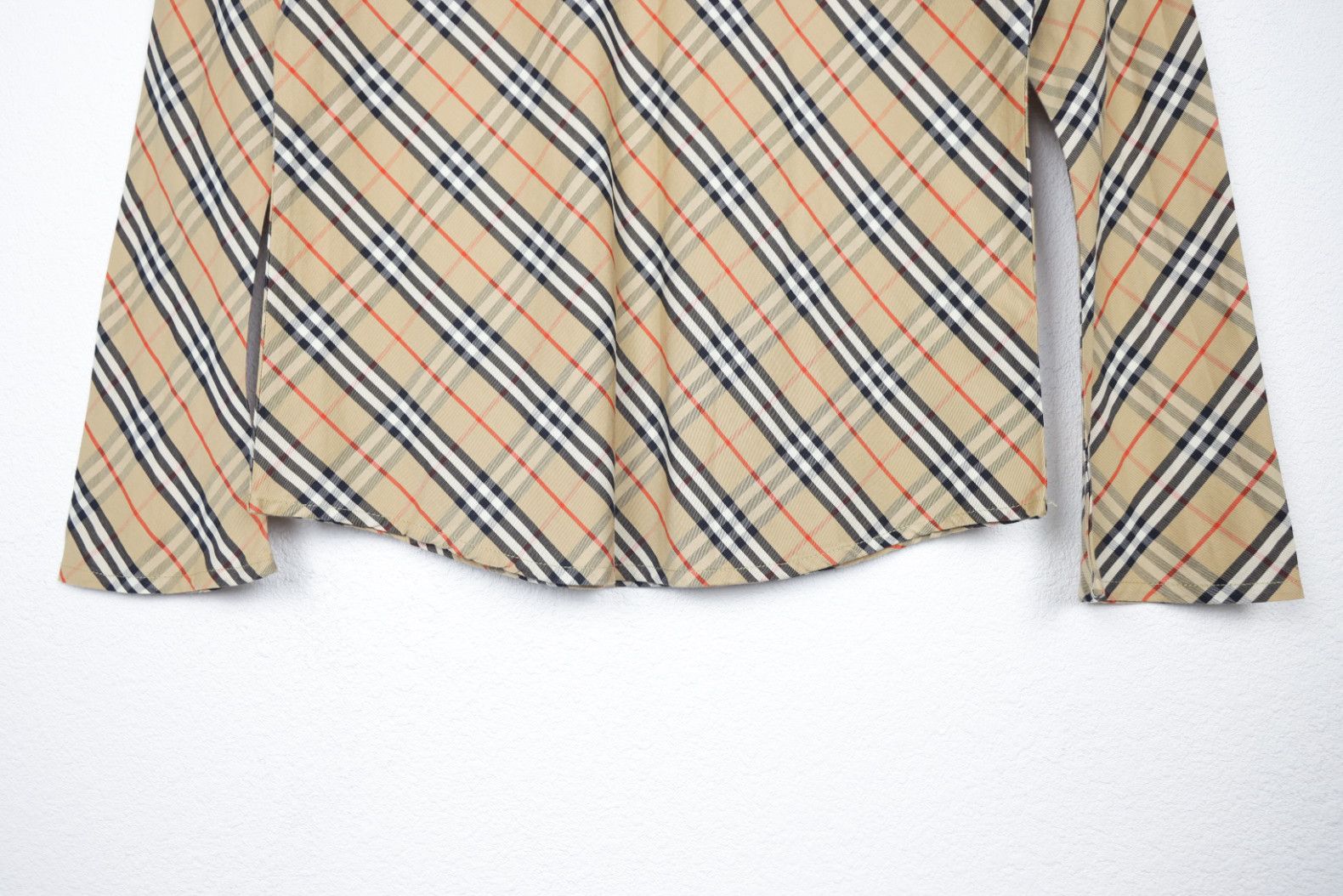 Burberry × Burberry Prorsum × Vintage Wmns Burberry Beige Nova Check Cotton Blouses Top Shirt Size M / US 6-8 / IT 42-44 - 3 Thumbnail