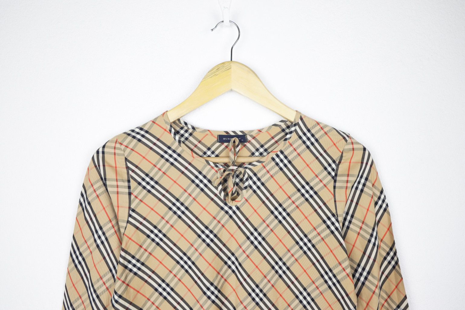 Burberry × Burberry Prorsum × Vintage Wmns Burberry Beige Nova Check Cotton Blouses Top Shirt Size M / US 6-8 / IT 42-44 - 2 Thumbnail