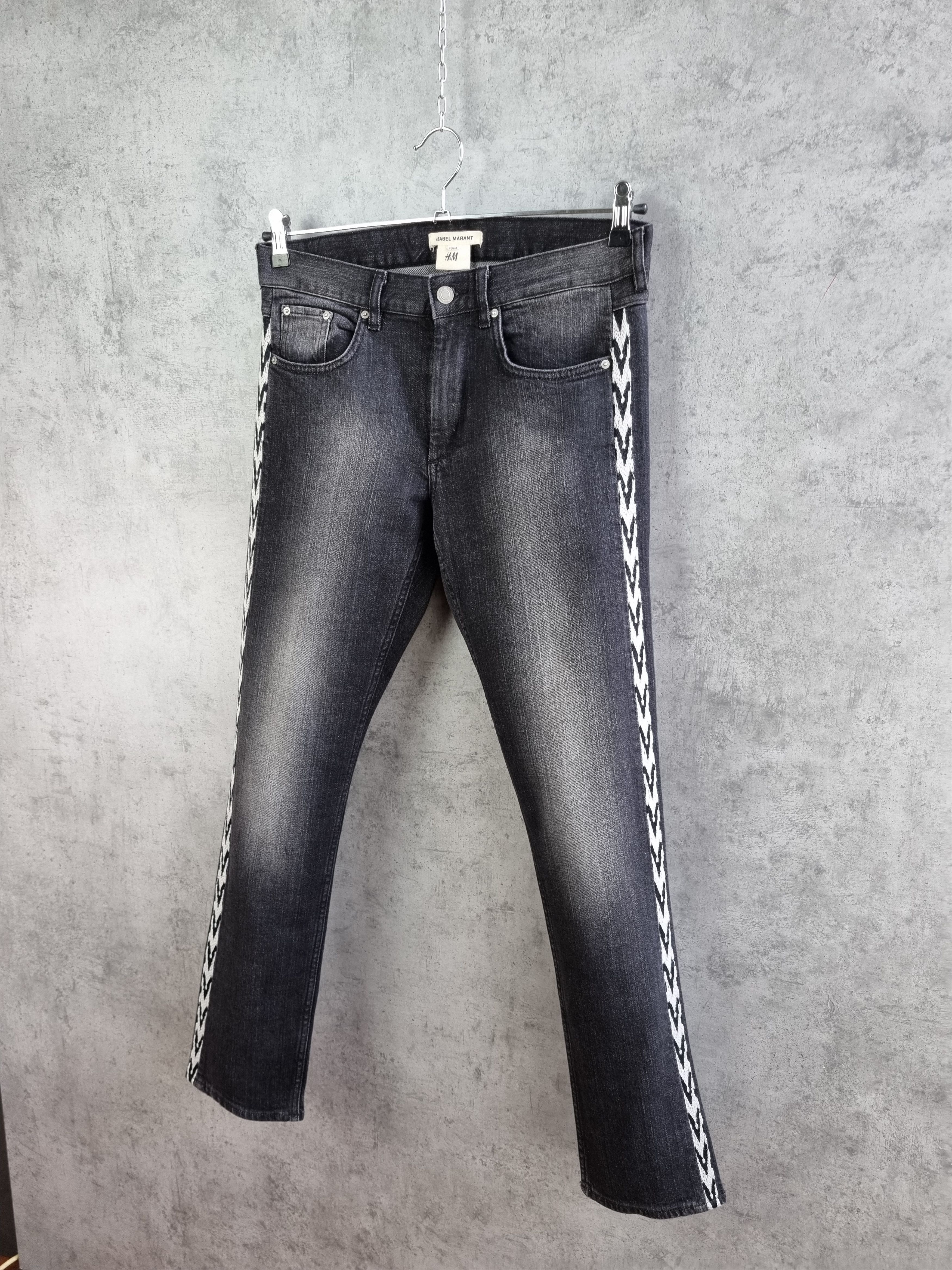 Isabel Marant Isabel Marant Faded Design Embroidery Stripes Skinny Jeans Size US 30 / EU 46 - 2 Thumbnail
