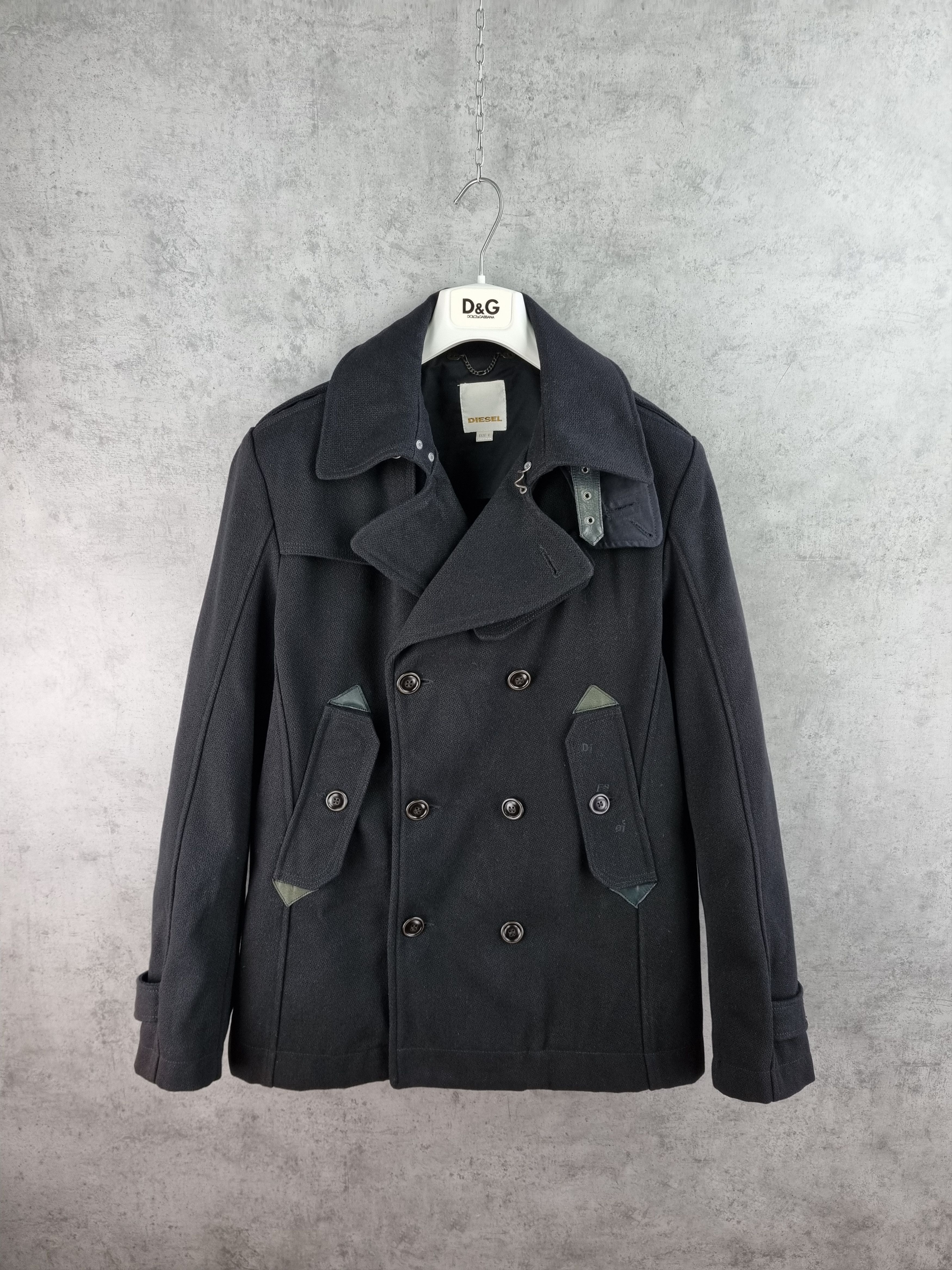 Diesel × Diesel Black Gold Diesel Double Breasted Wool Military Style Coat Size US M / EU 48-50 / 2 - 5 Thumbnail