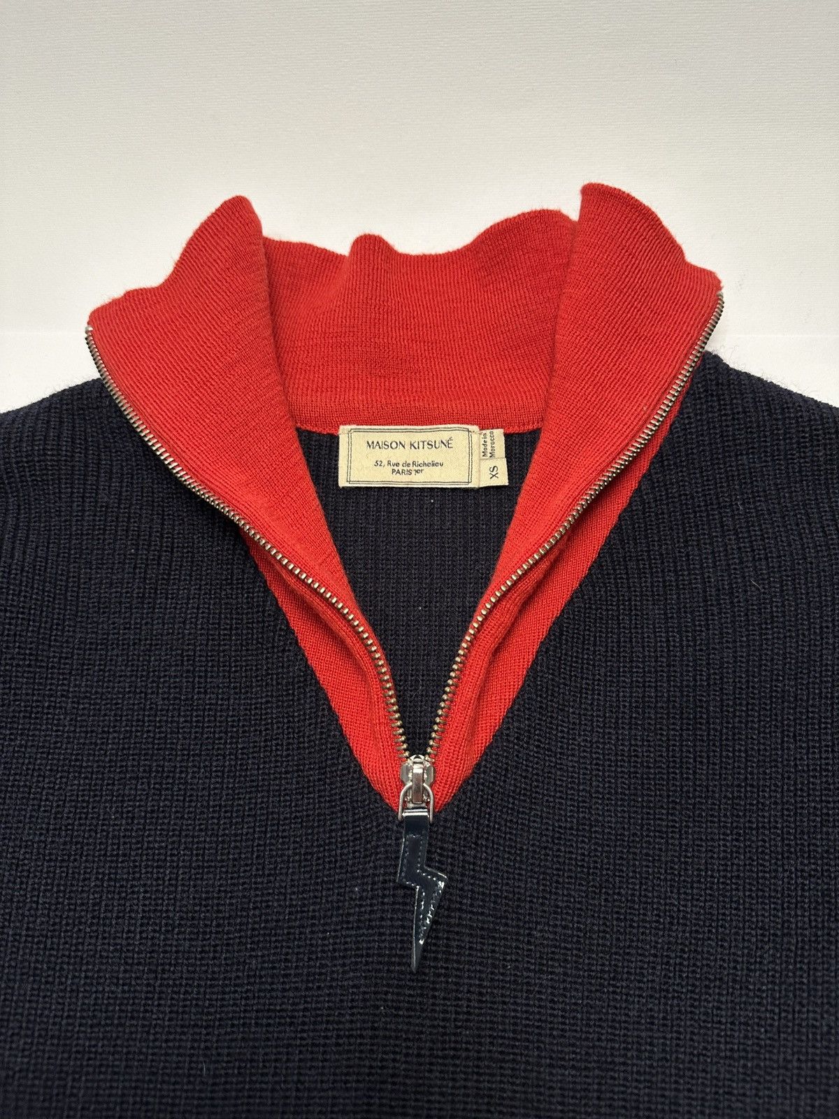 Maison Kitsune Maison Kitsune Wool Colorblock Sweater Size XS / US 0-2 / IT 36-38 - 3 Thumbnail