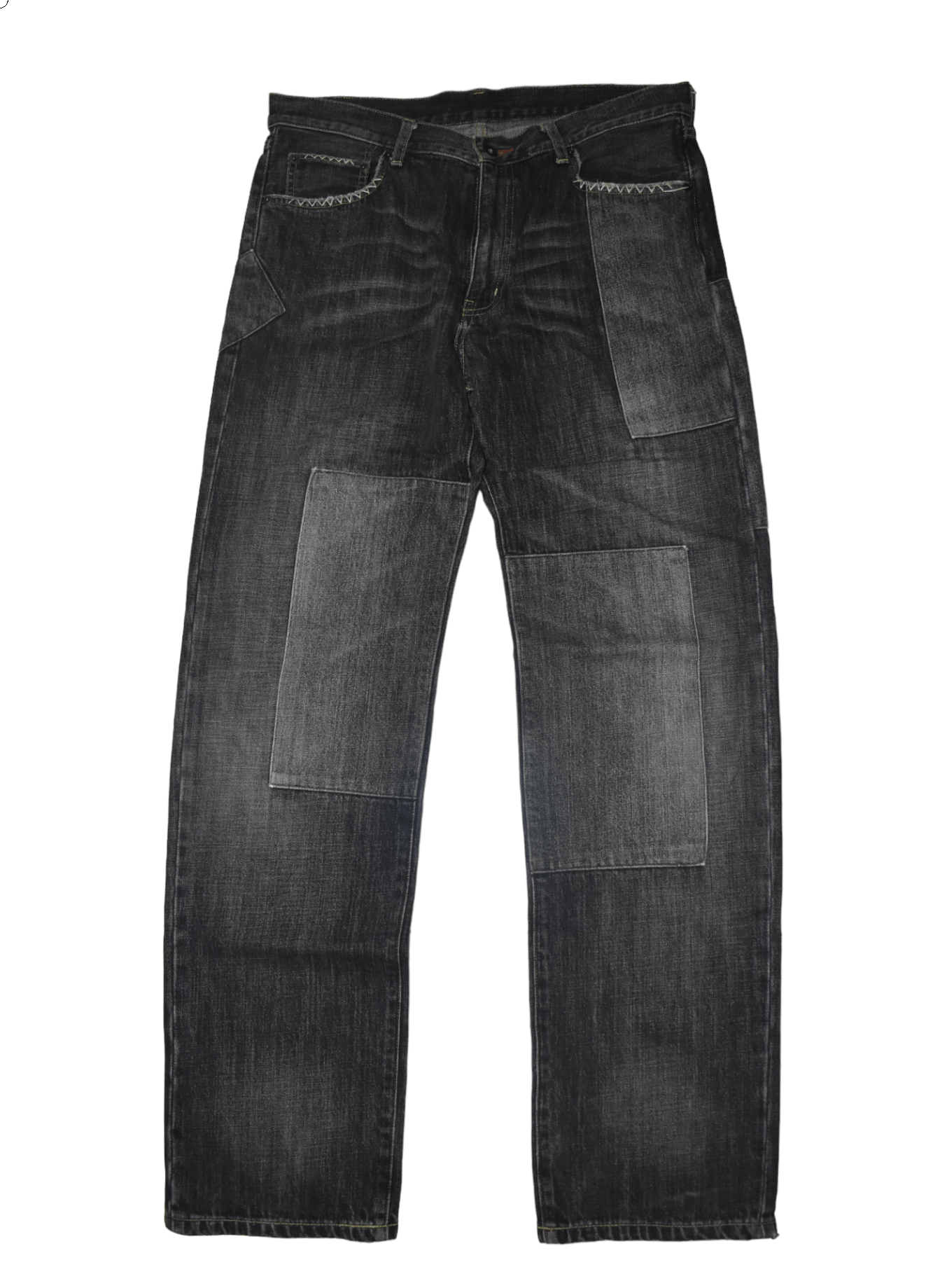 If Six Was Nine × Japanese Brand × Uniqlo WIDE LEG!! JAPANESE PATCHWORK DENIM W34 Size US 34 / EU 50 - 1 Thumbnail