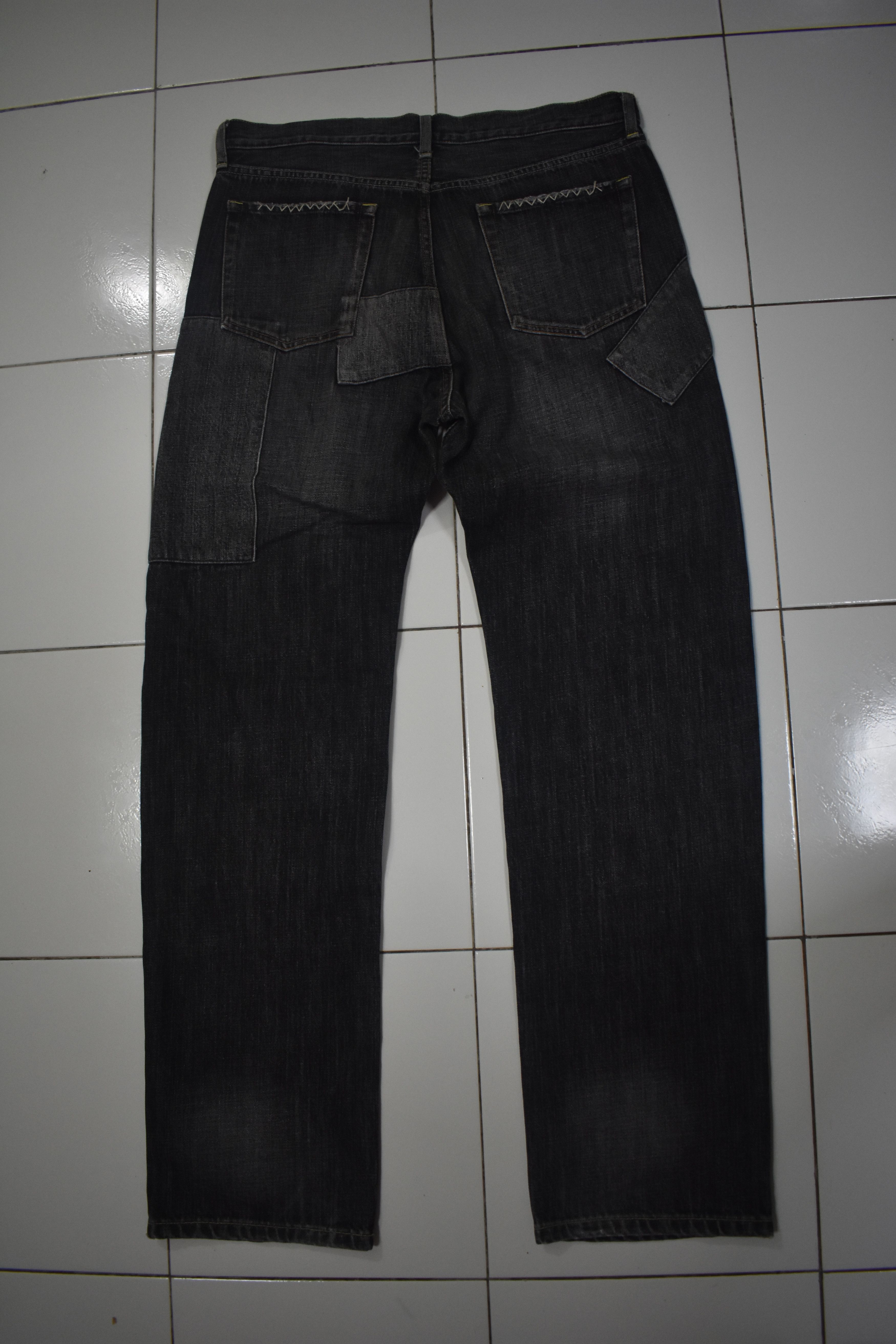 If Six Was Nine × Japanese Brand × Uniqlo WIDE LEG!! JAPANESE PATCHWORK DENIM W34 Size US 34 / EU 50 - 2 Thumbnail